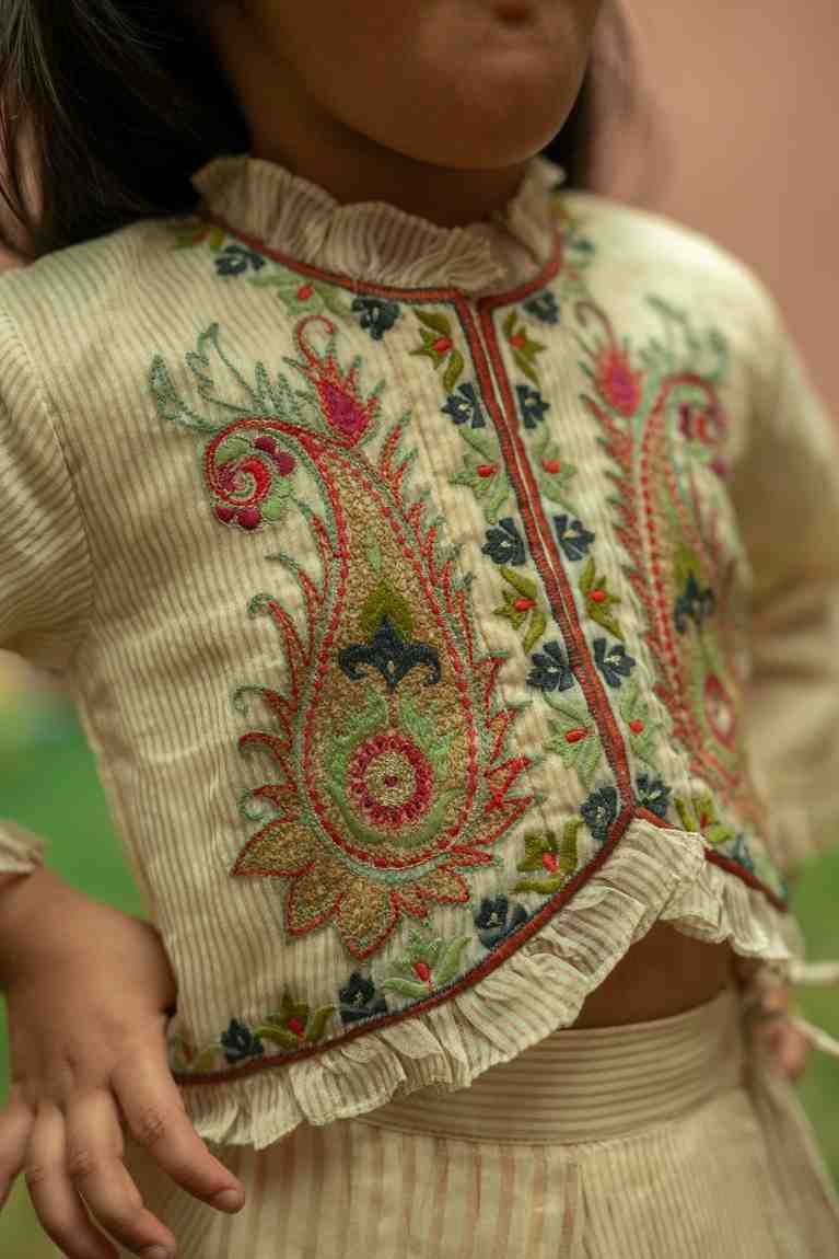 Off White Ghaghra Blouse