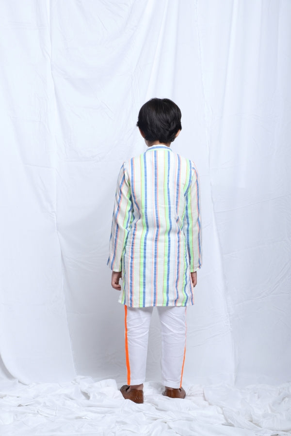 SMART COTTON ZIPPER DETAILED KURTA PAJAMA - P&S Company