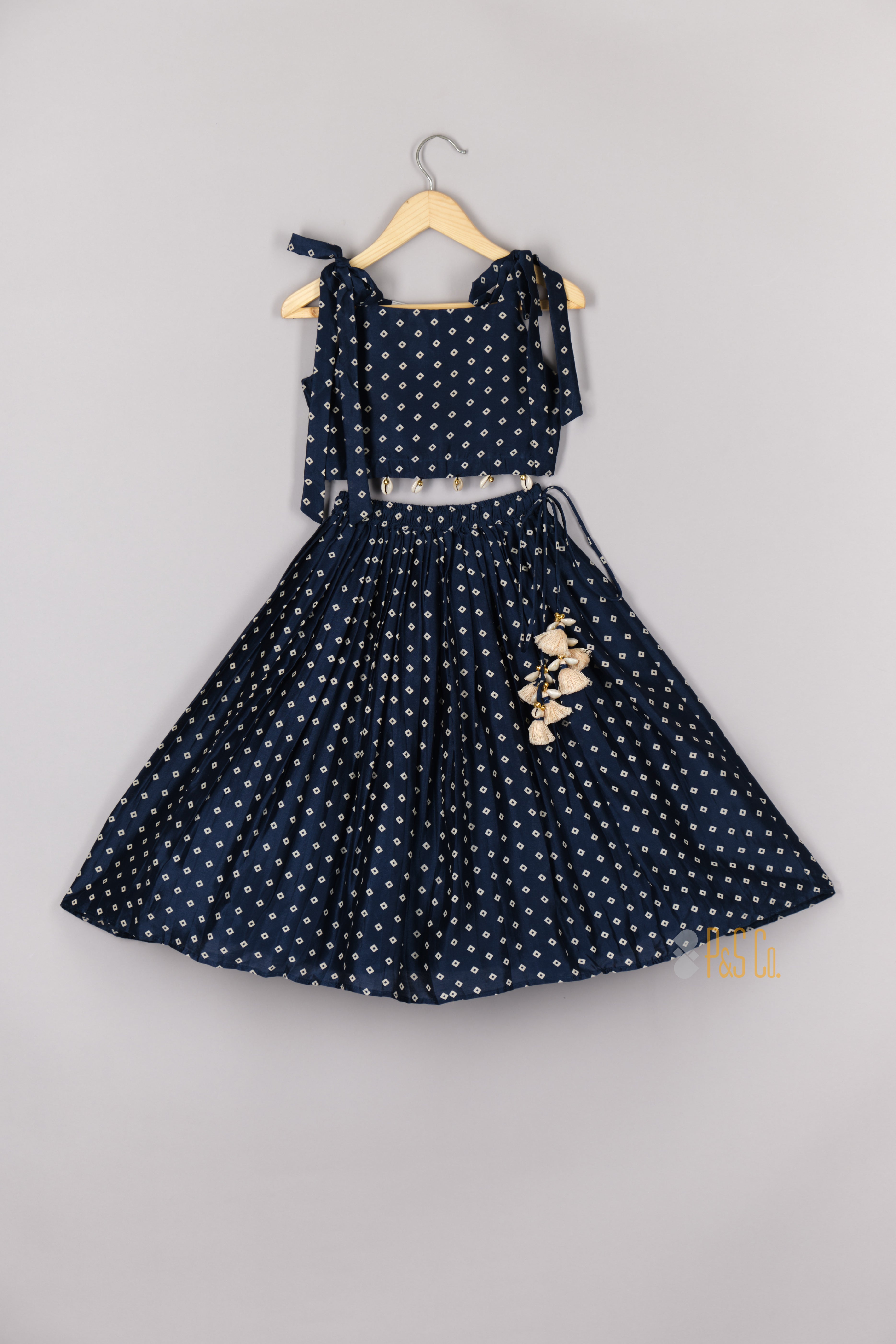 Blue Bandhej Ghagara Blouse