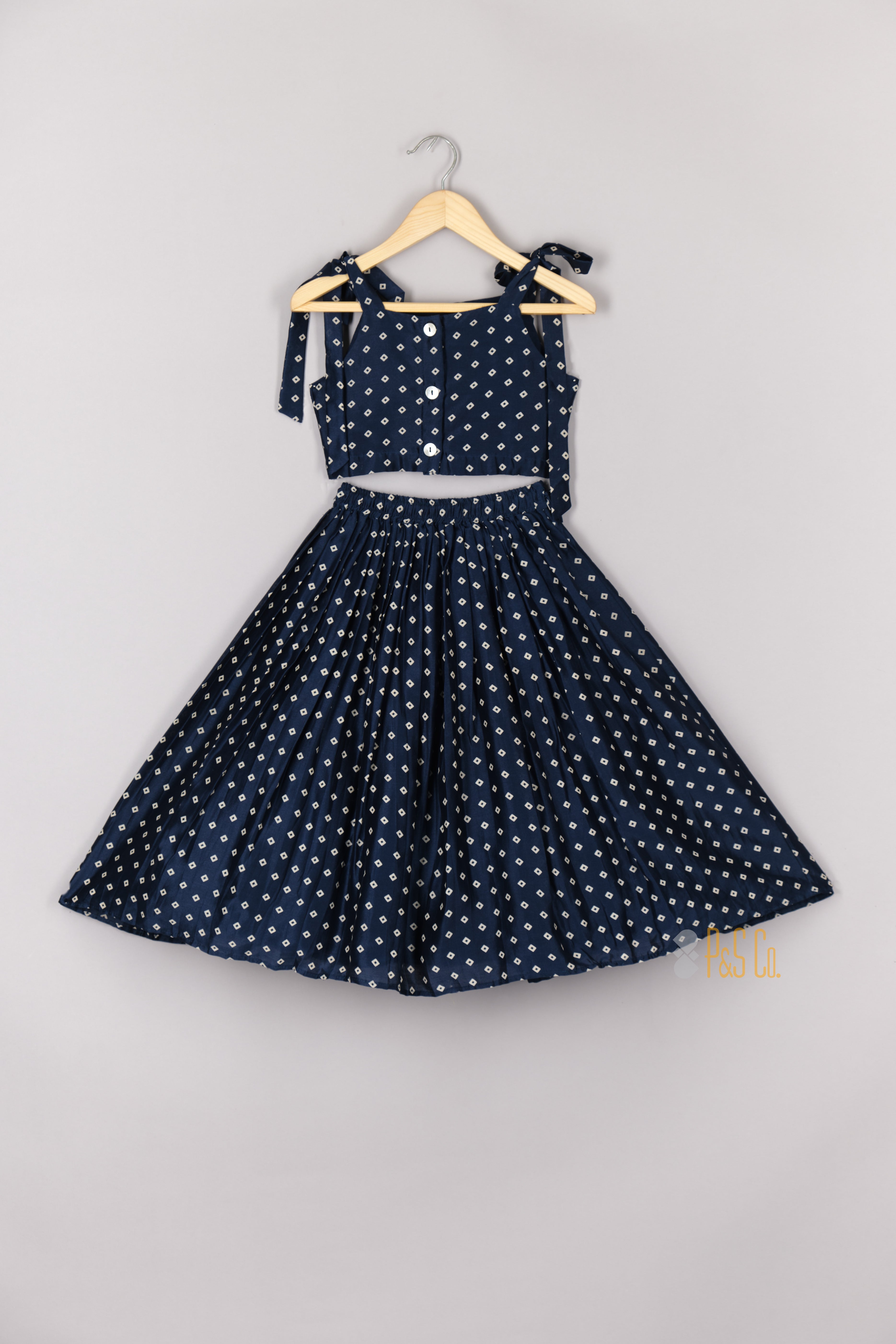 Blue Bandhej Ghagara Blouse