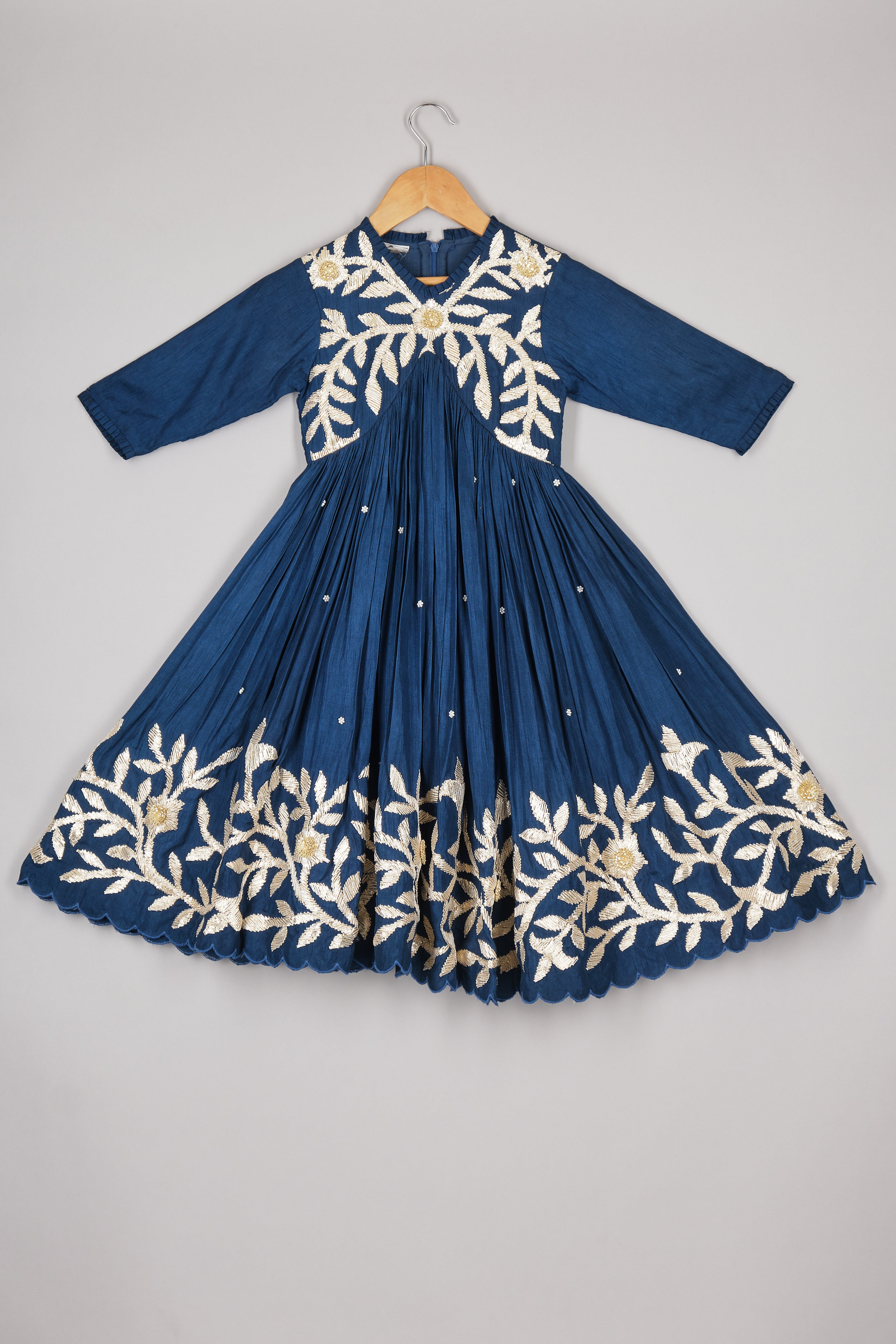 Blue Gota Embroidery Anarkali Dress