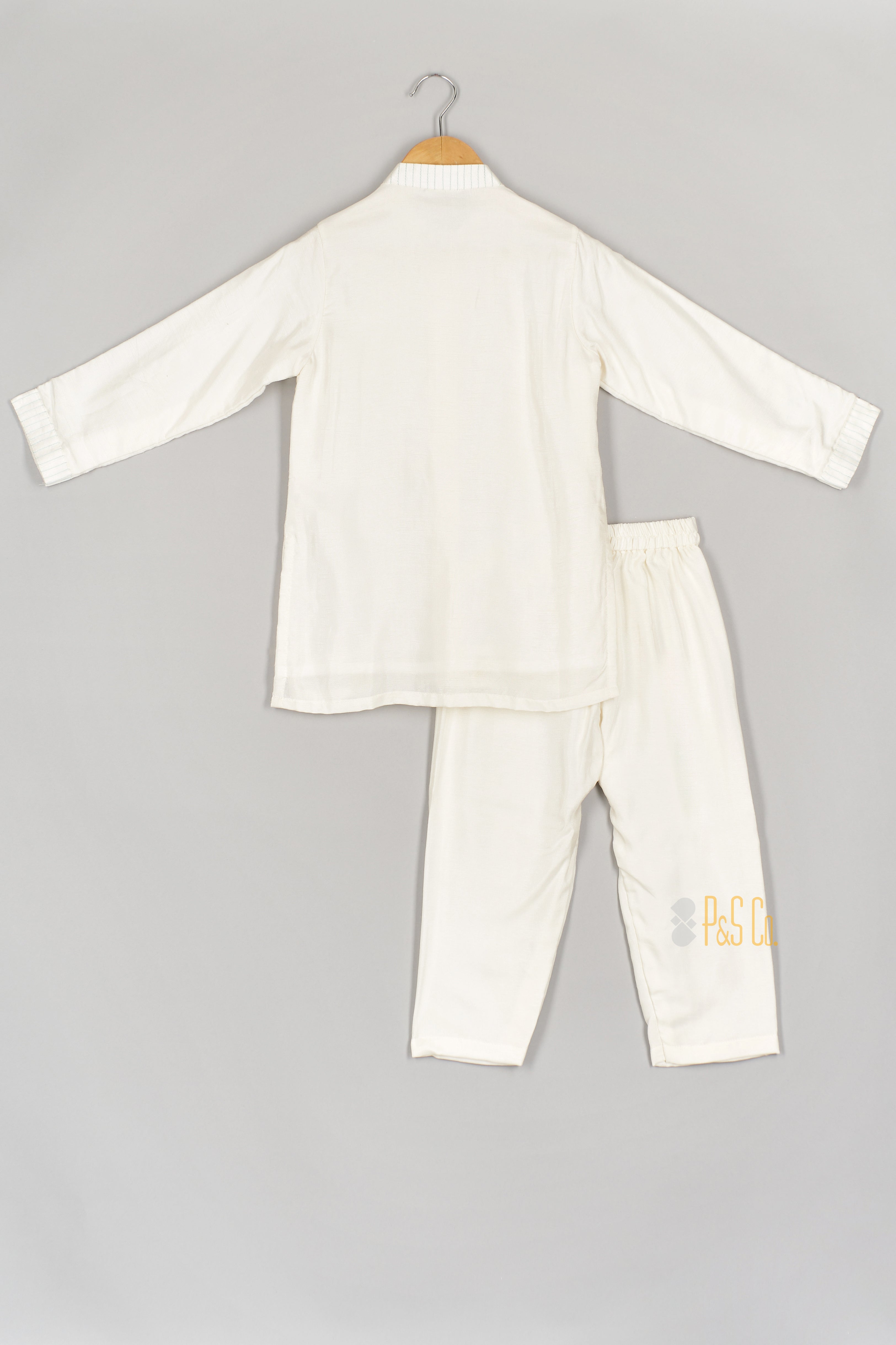 Multicolour Cut Dana Worked Off White Kurta and Pant