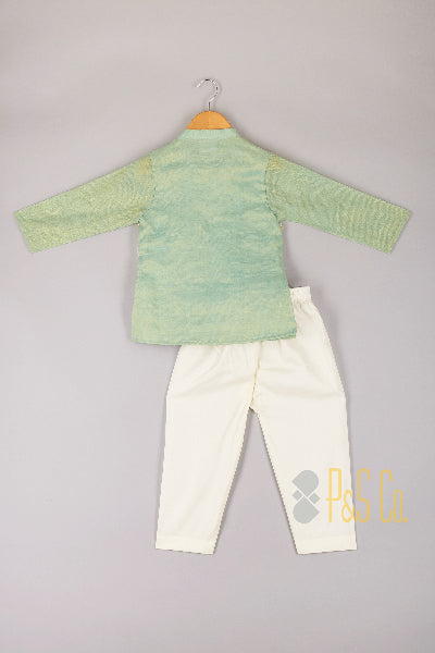 Tissue Kurta with Lace Work and Pyjama