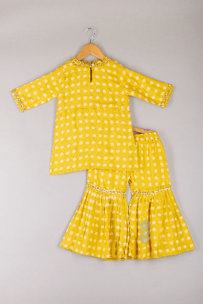 Bandhani Printed Kurta With Sharara