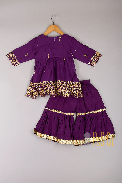 Zari & Gota Embroidered Top And Sharara