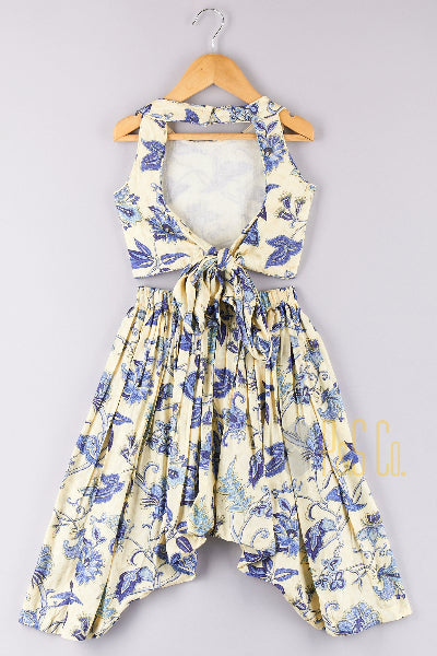 Printed Halter neck Top with Harem Pants