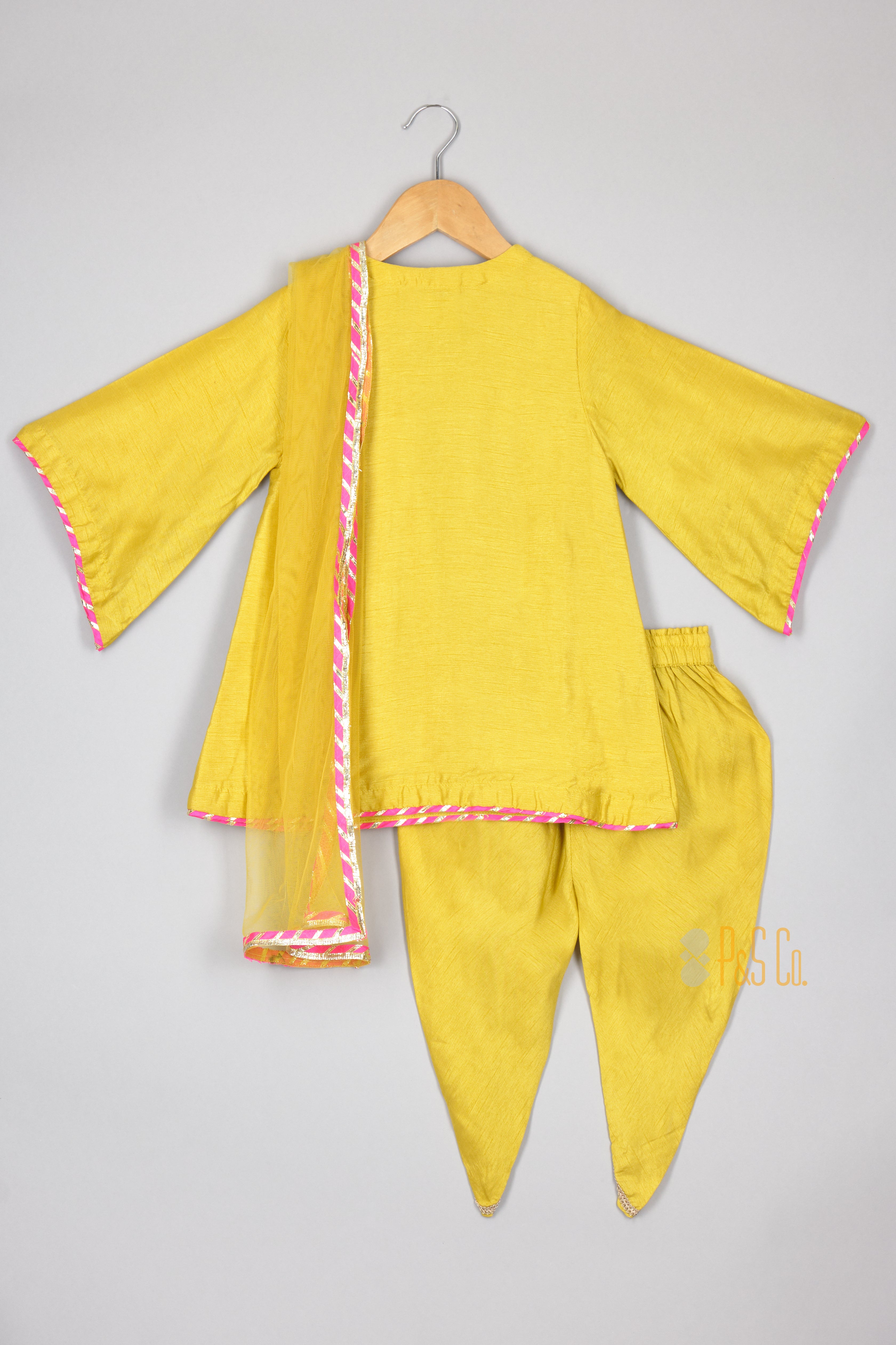 Beautiful Sequins Work Kurti With Dhoti And Dupatta