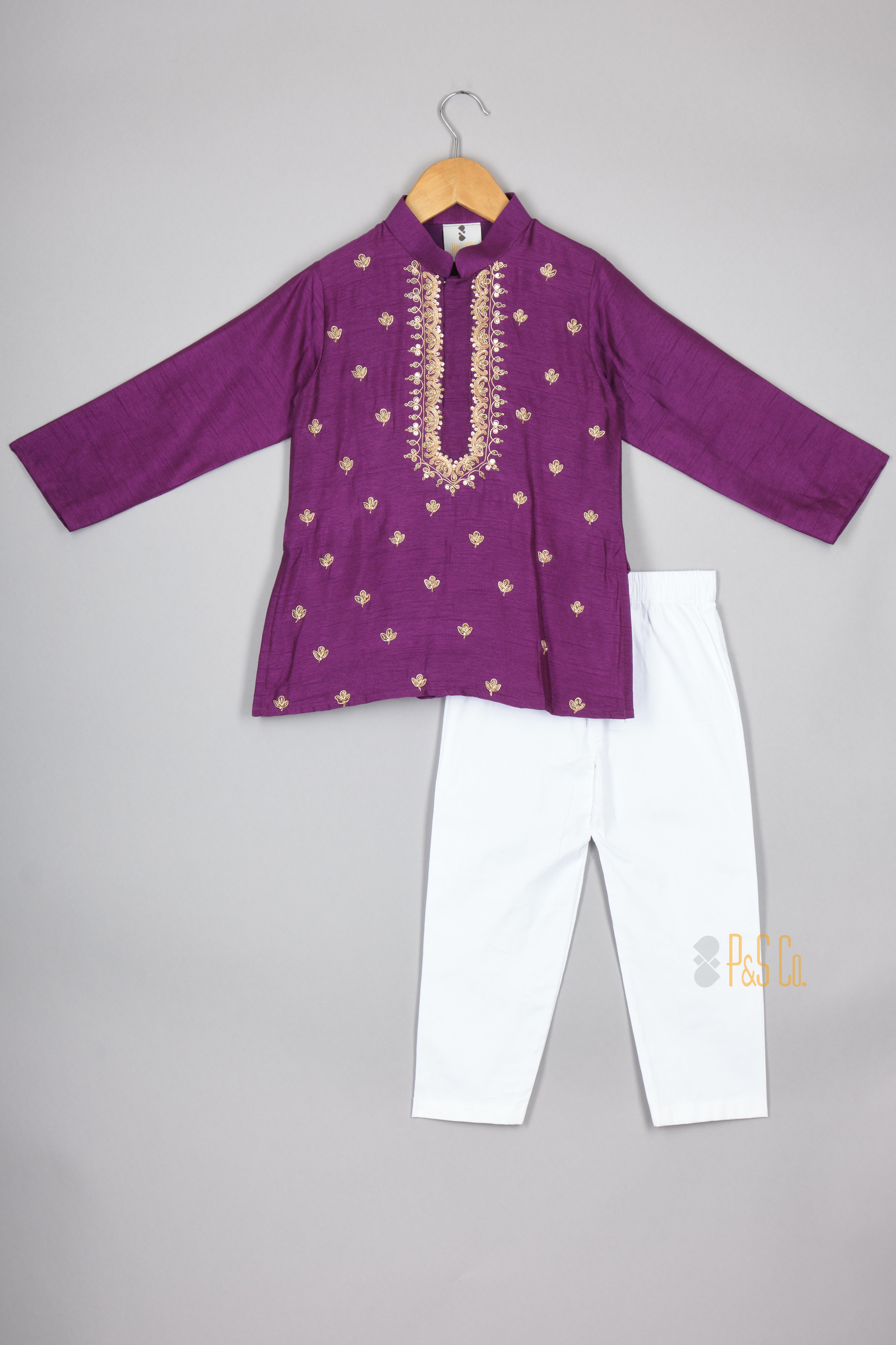 Purple Gota Kurta Pyjama