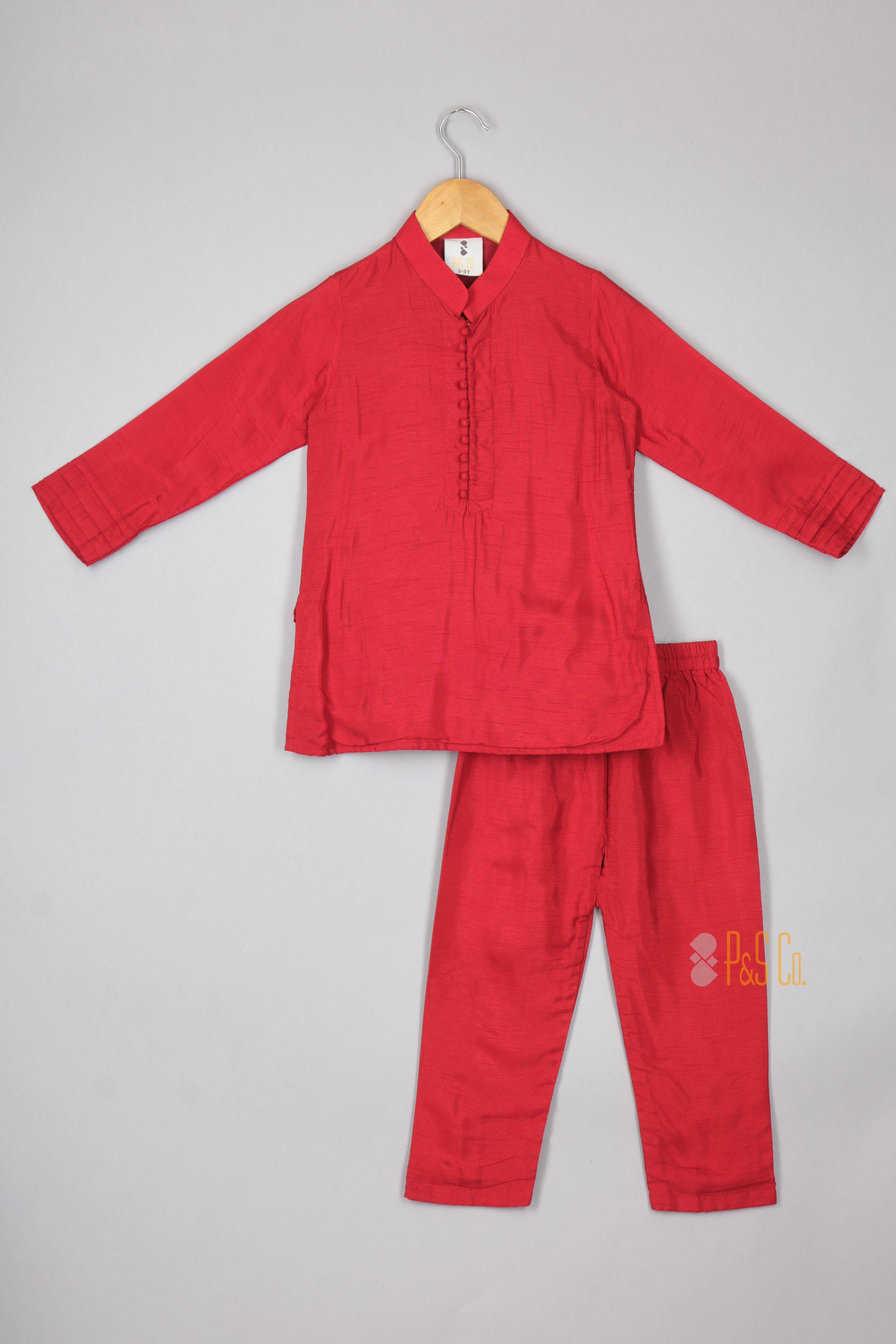 Kurta With Flower Embroidered Open Jacket With Pyjama