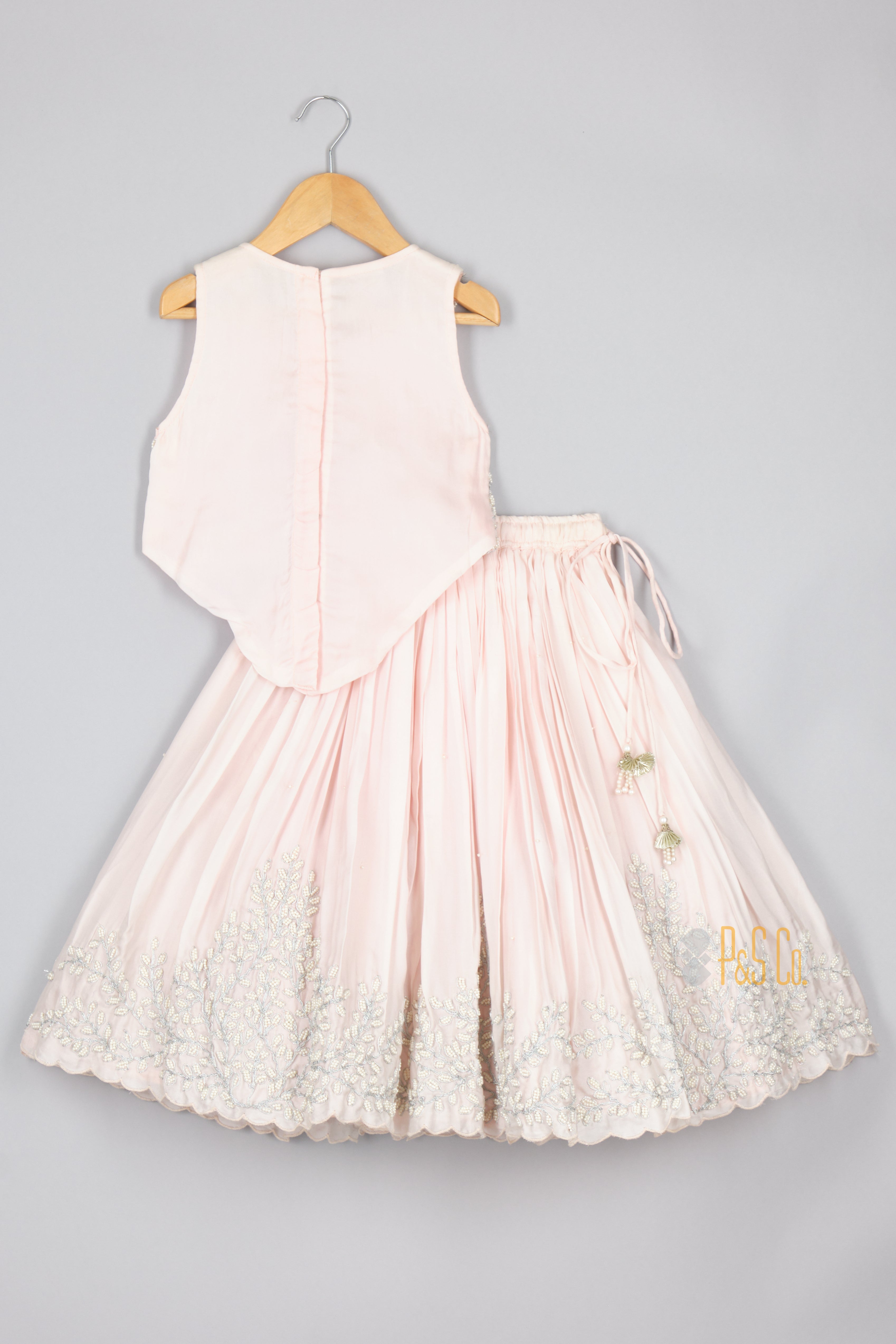 Pink Moti Jaal Ghagara Blouse