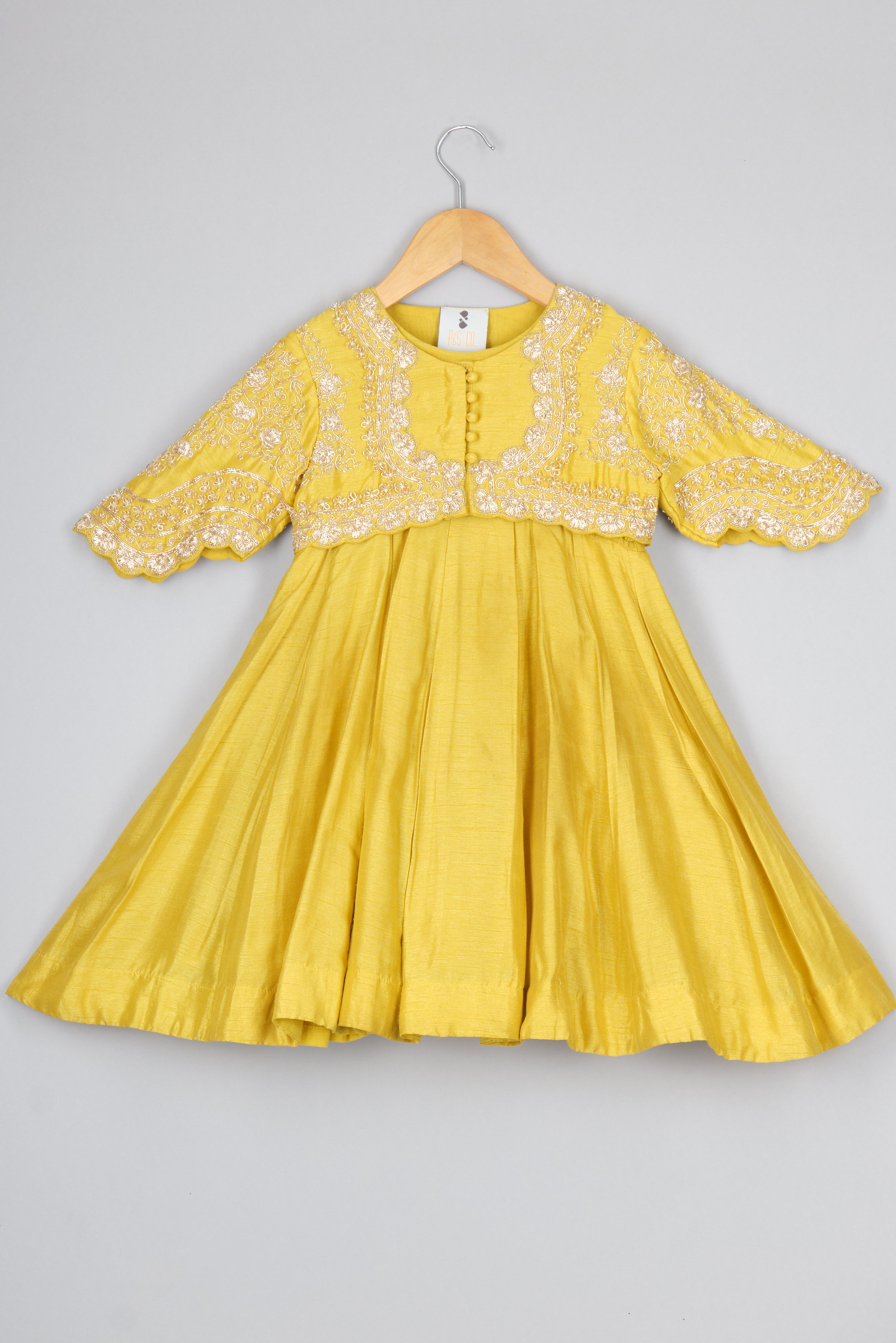 Elegant Anarkali With Heavy Embroidered Potli Buttons Adorned Jacket