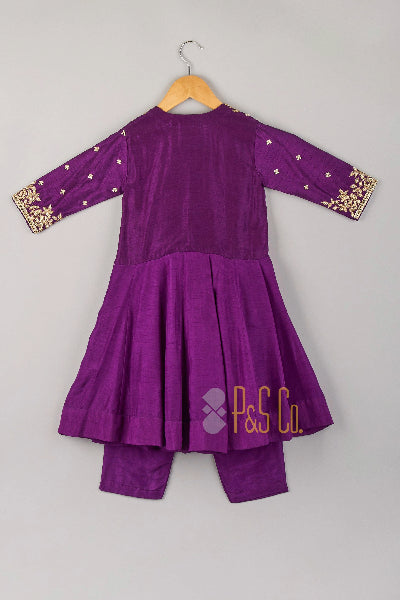 Purple Embroidered Anarkali