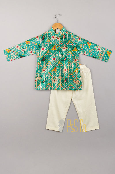 Patola Printed Kurta With gota Lace Work And Pant