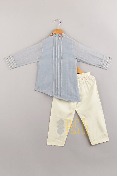 Chanderi Floral Printed Kurta Pajama