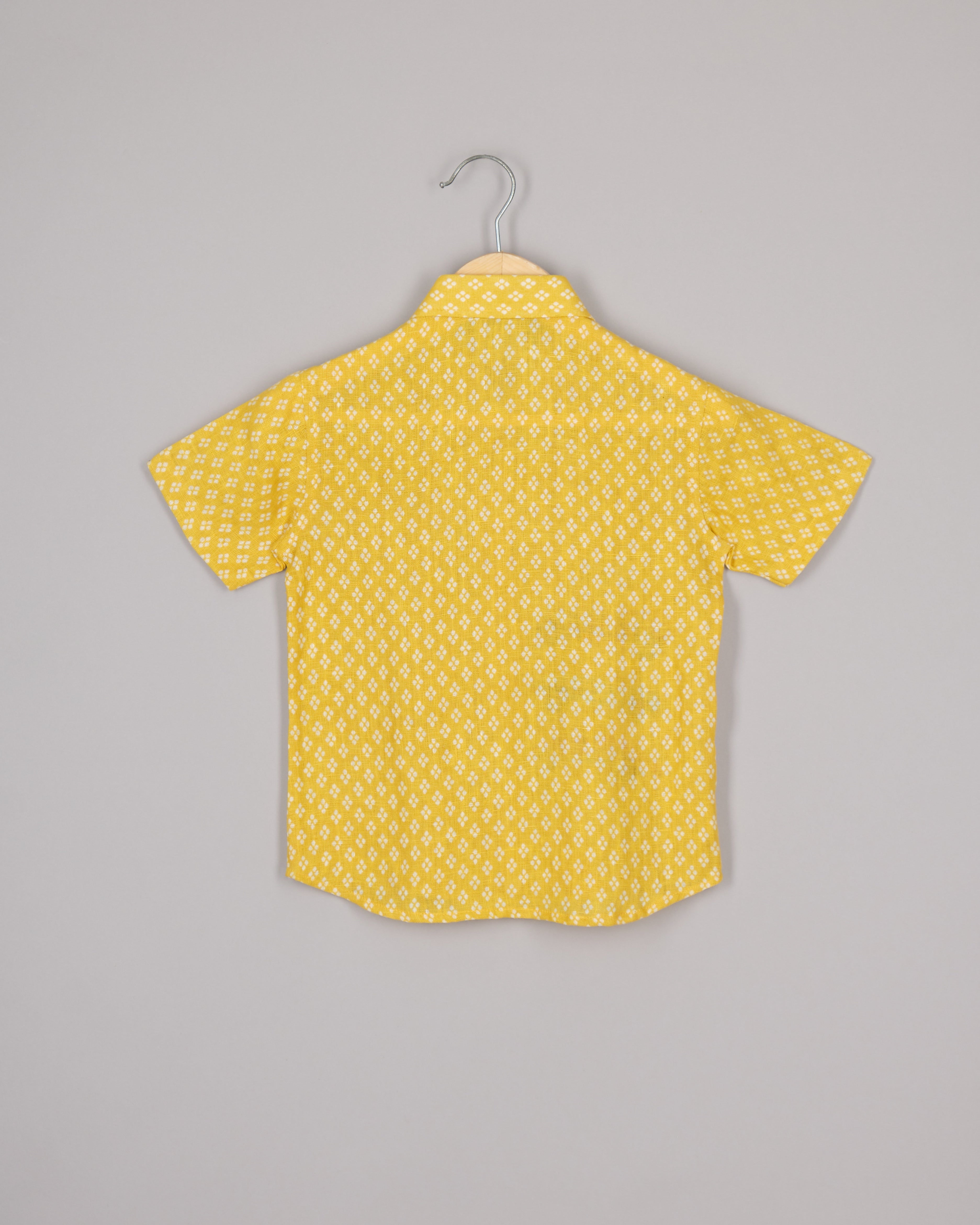 Yellow Linen Racing Car Shirt