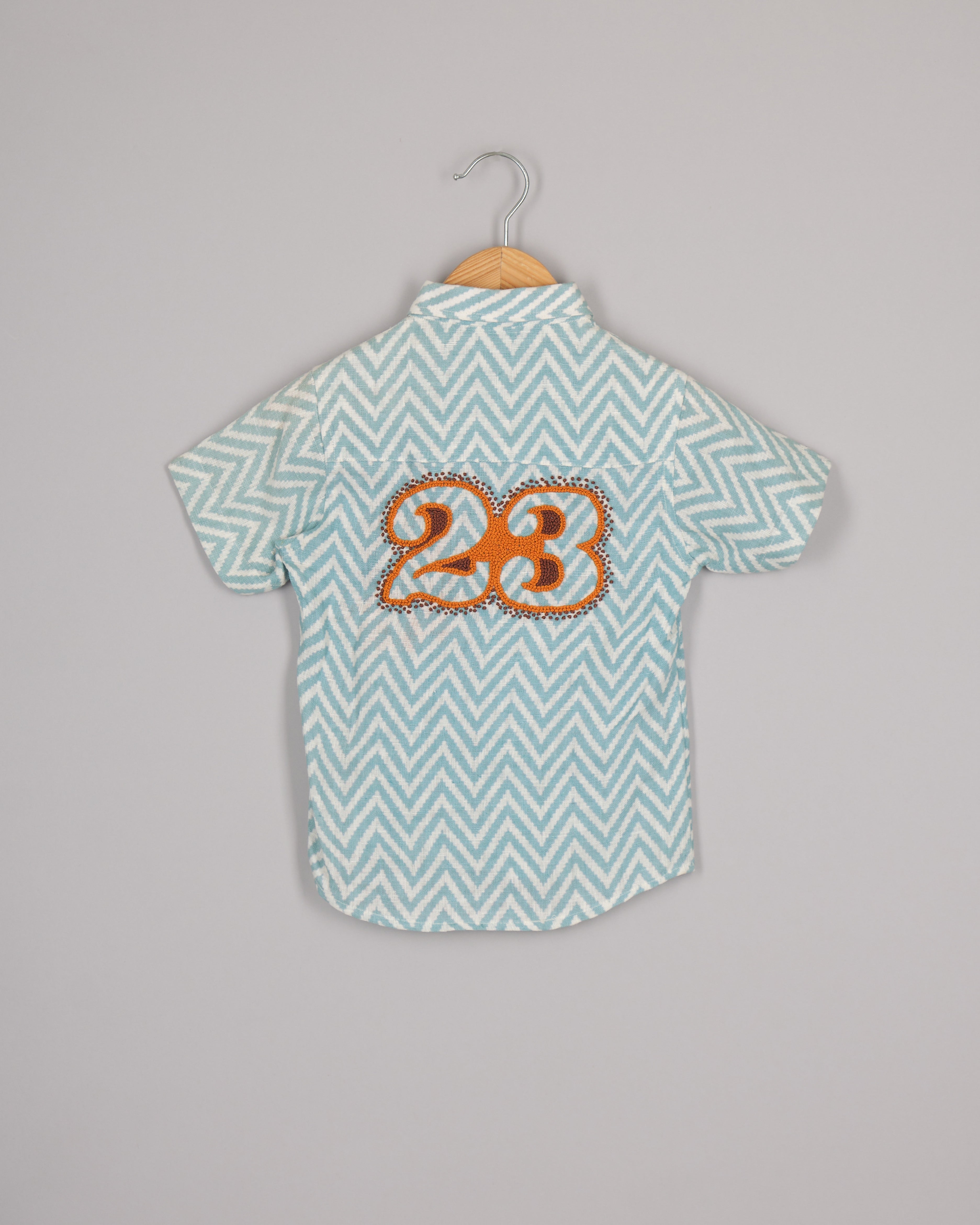 Blue Linen Lion Shirt