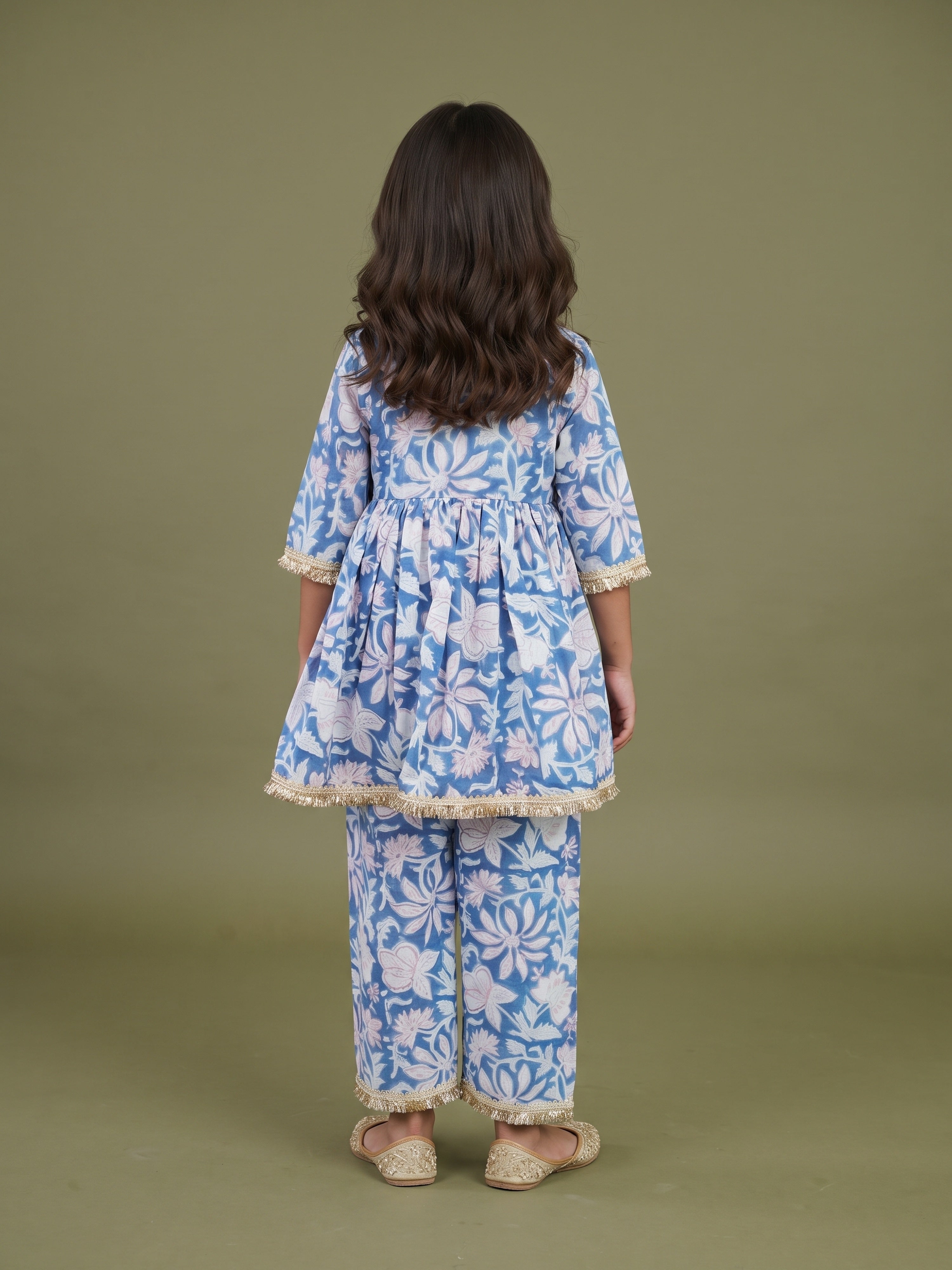Aira Floral Printed Angrakha Set