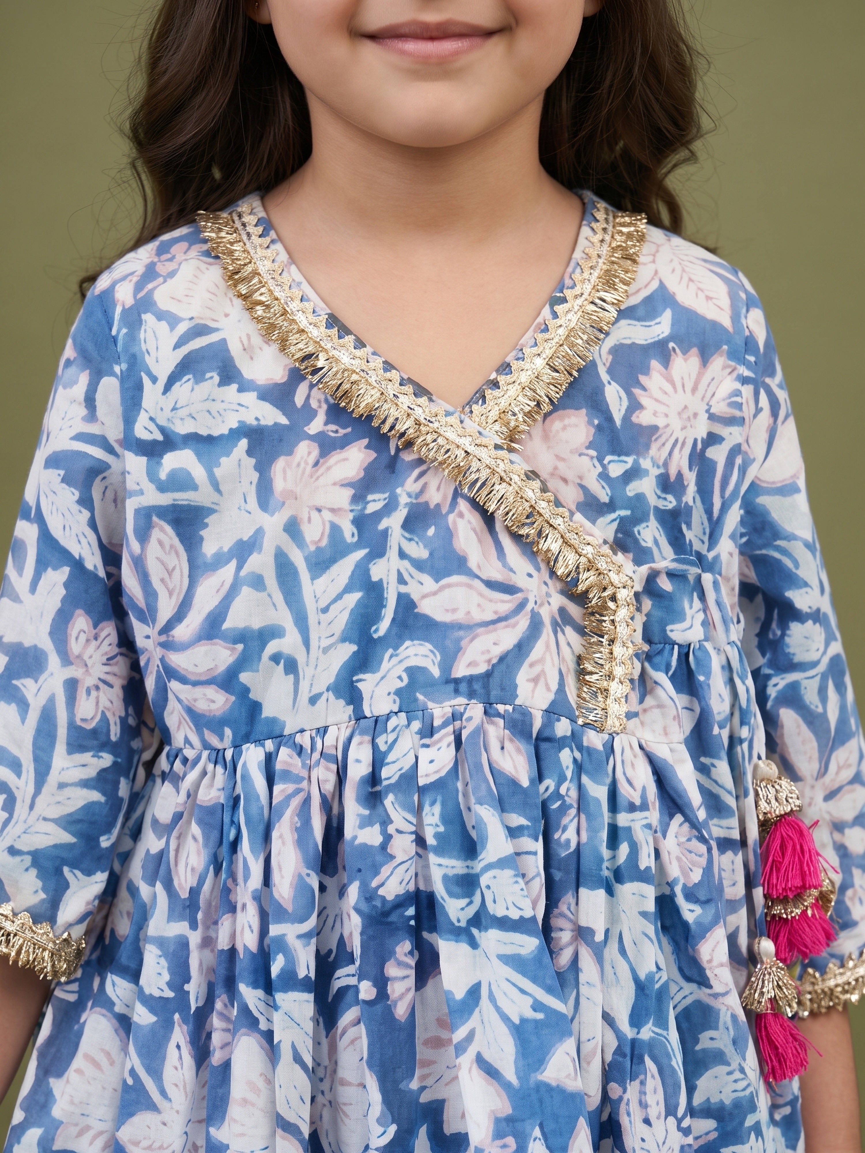 Aira Floral Printed Angrakha Set
