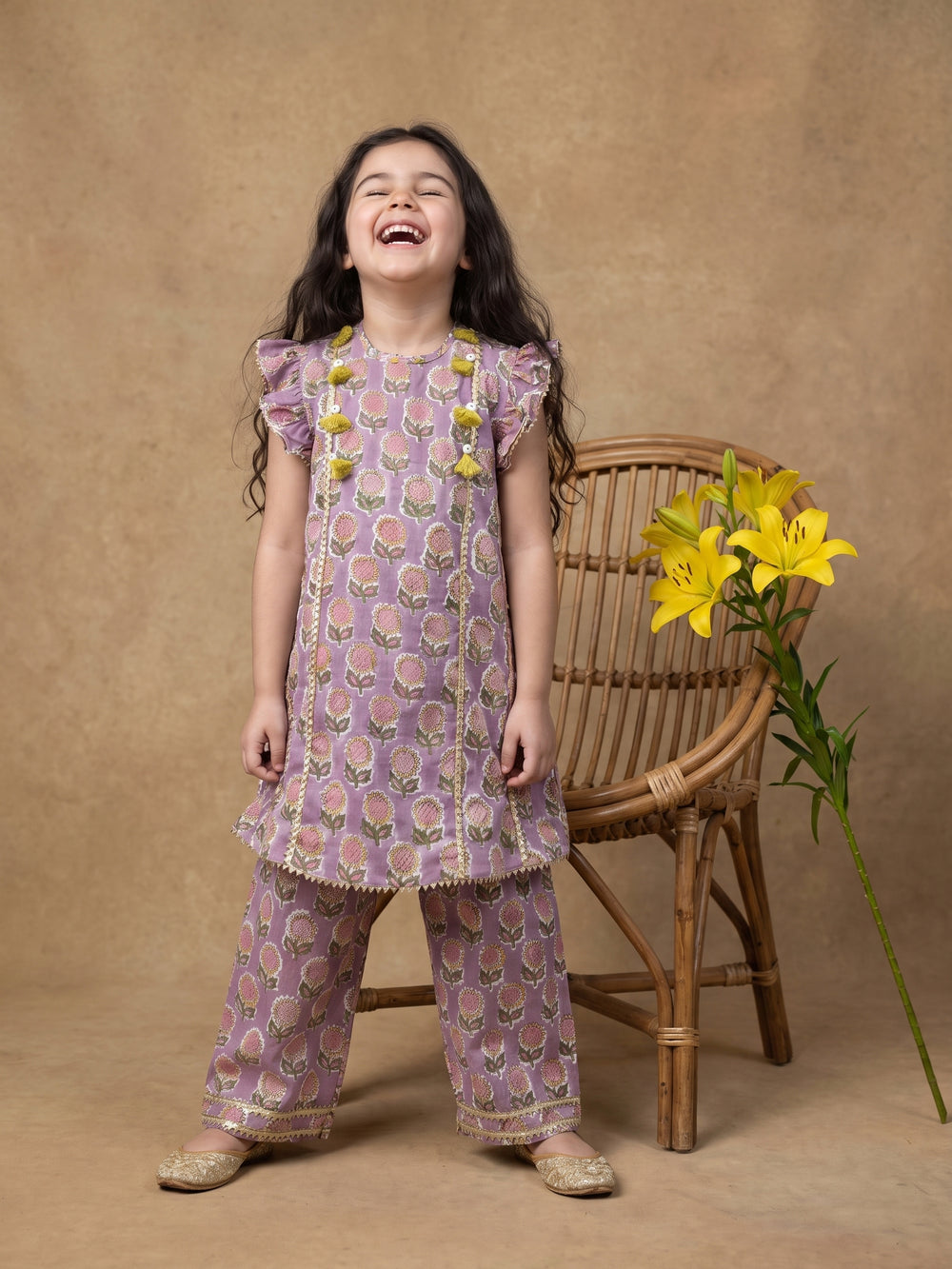 Rhea Lavendar Floral Kurta Set