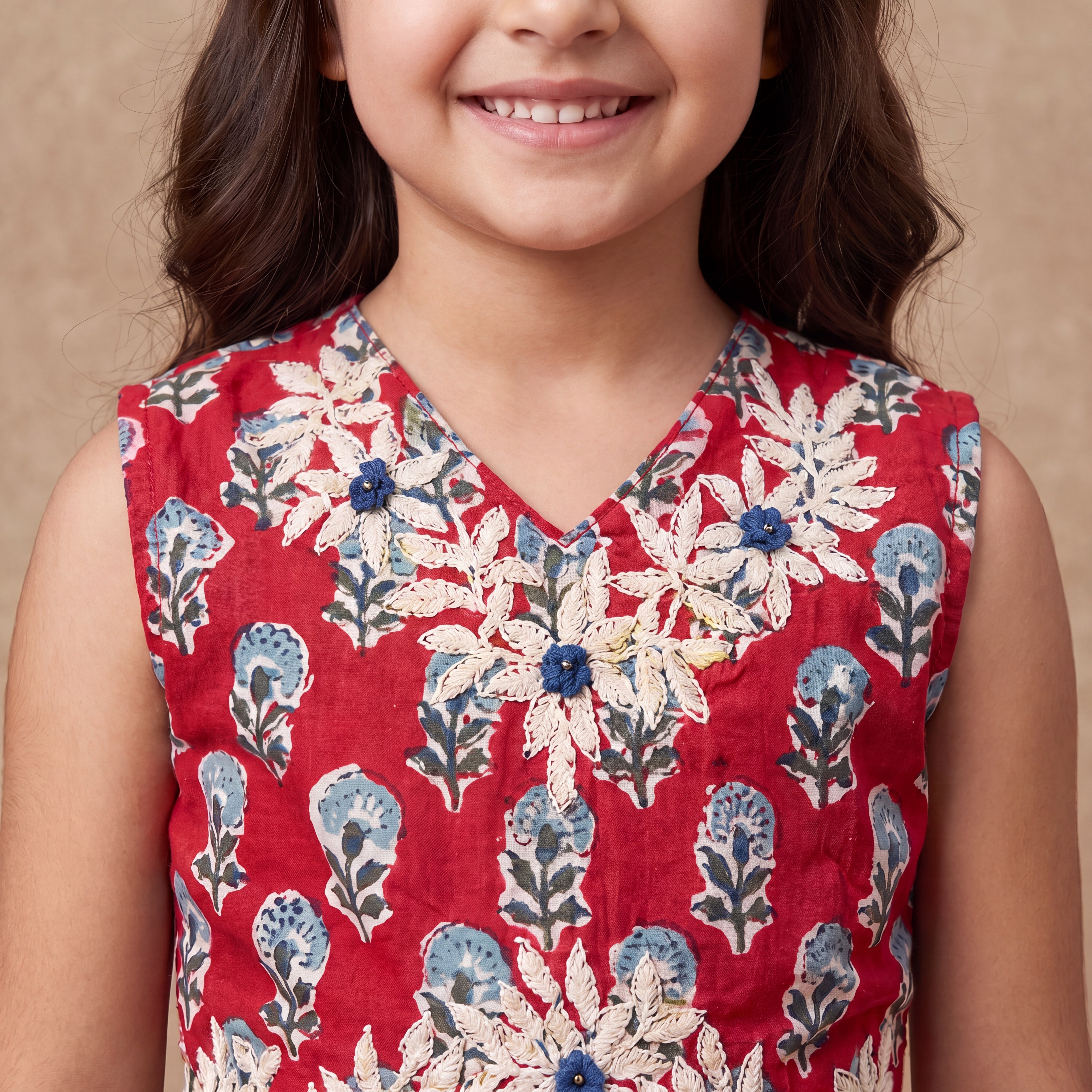 Sarah Red Gota Ghagara blouse