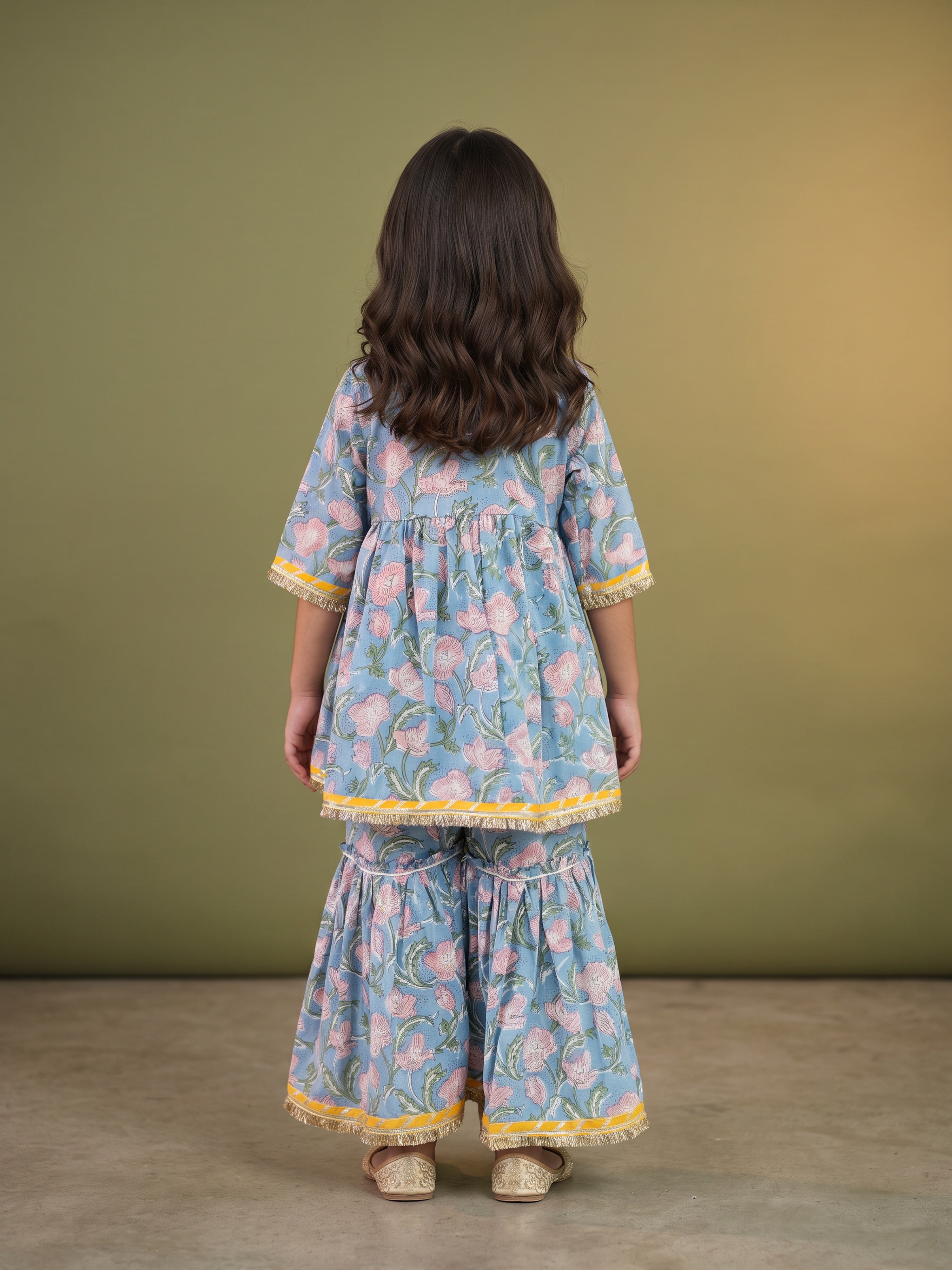Diya Floral Angrakha Set