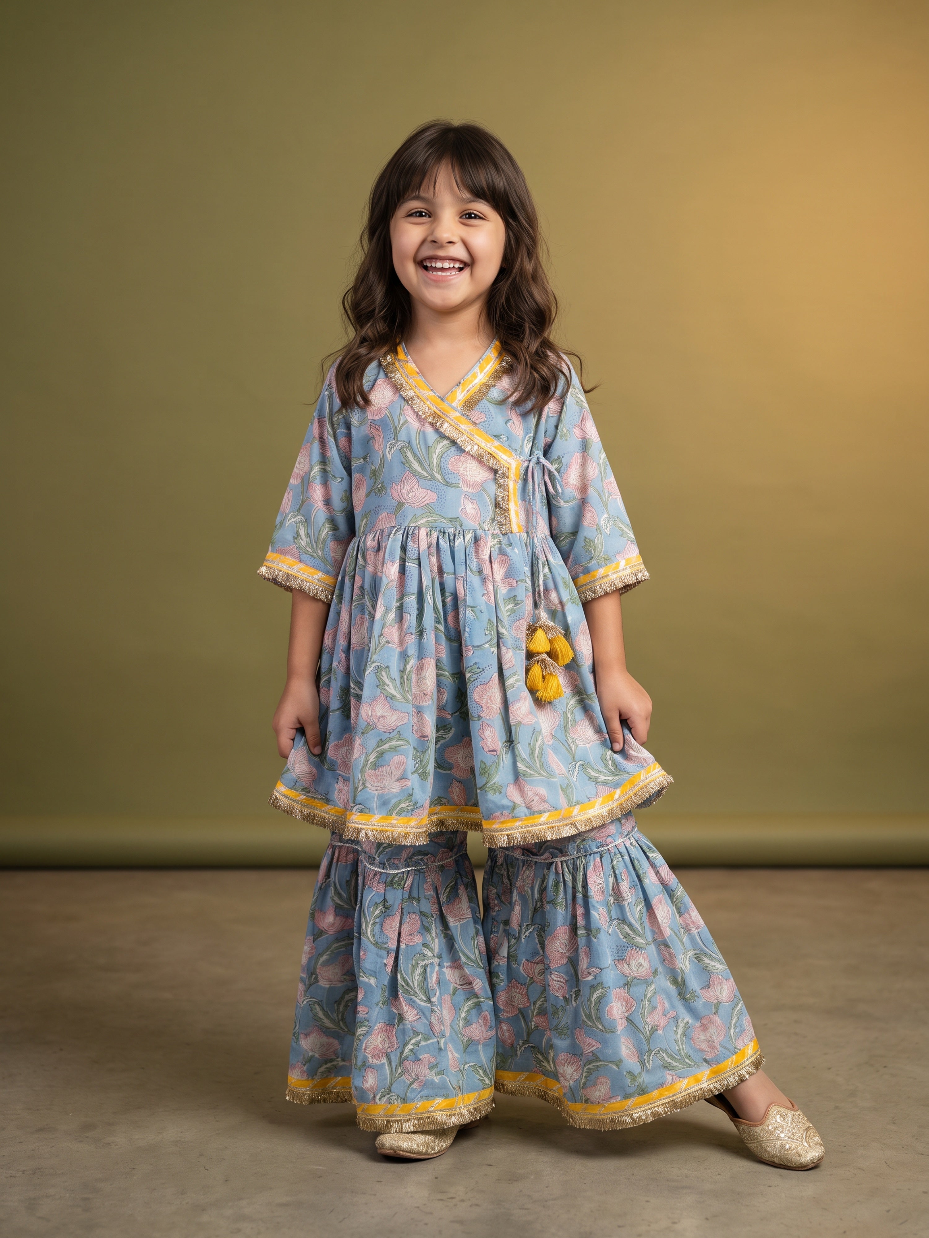 Diya Floral Angrakha Set