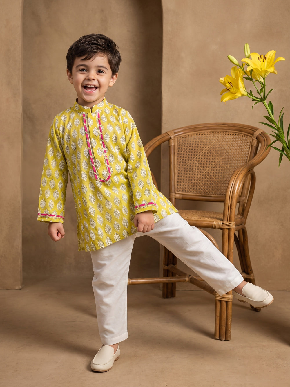 Kabir Lime Kurta Set