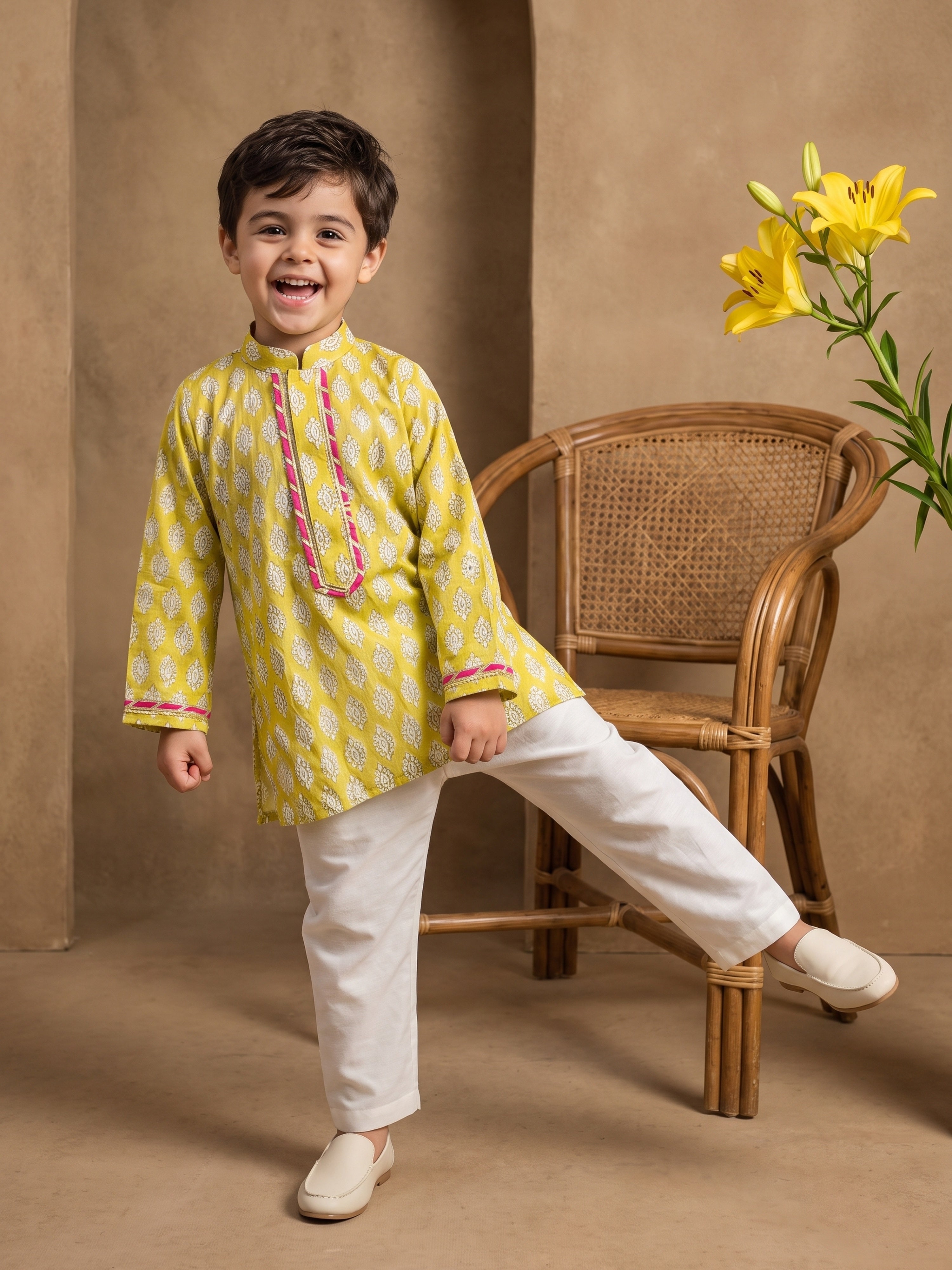 Kabir Lime Kurta Set