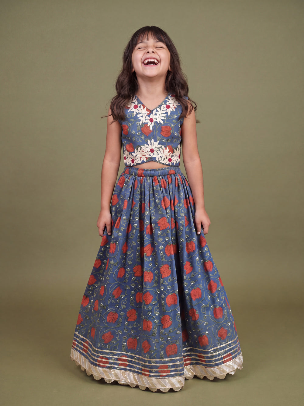 Anvi Blue Lotus Lehenga