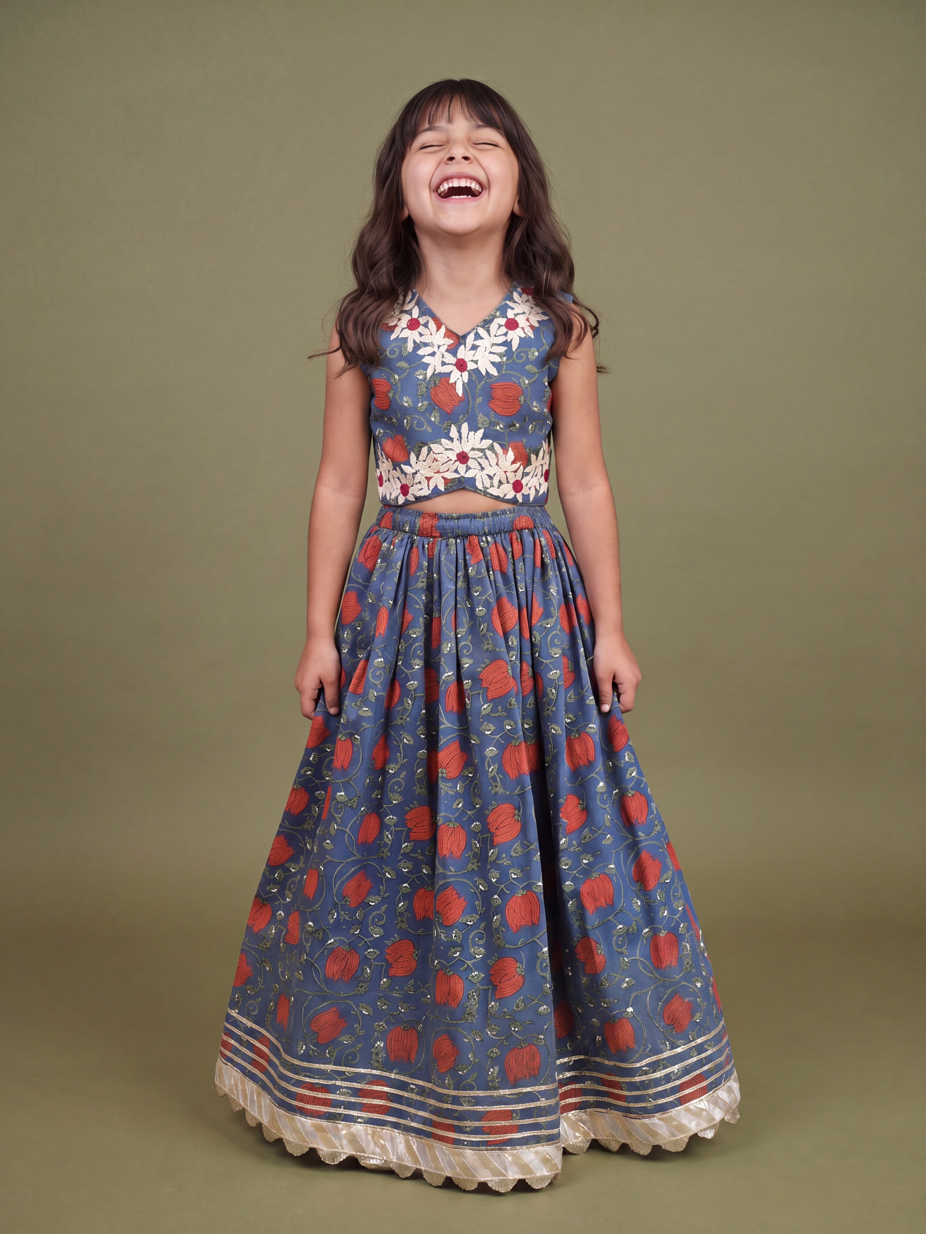 Anvi Blue Lotus Lehenga