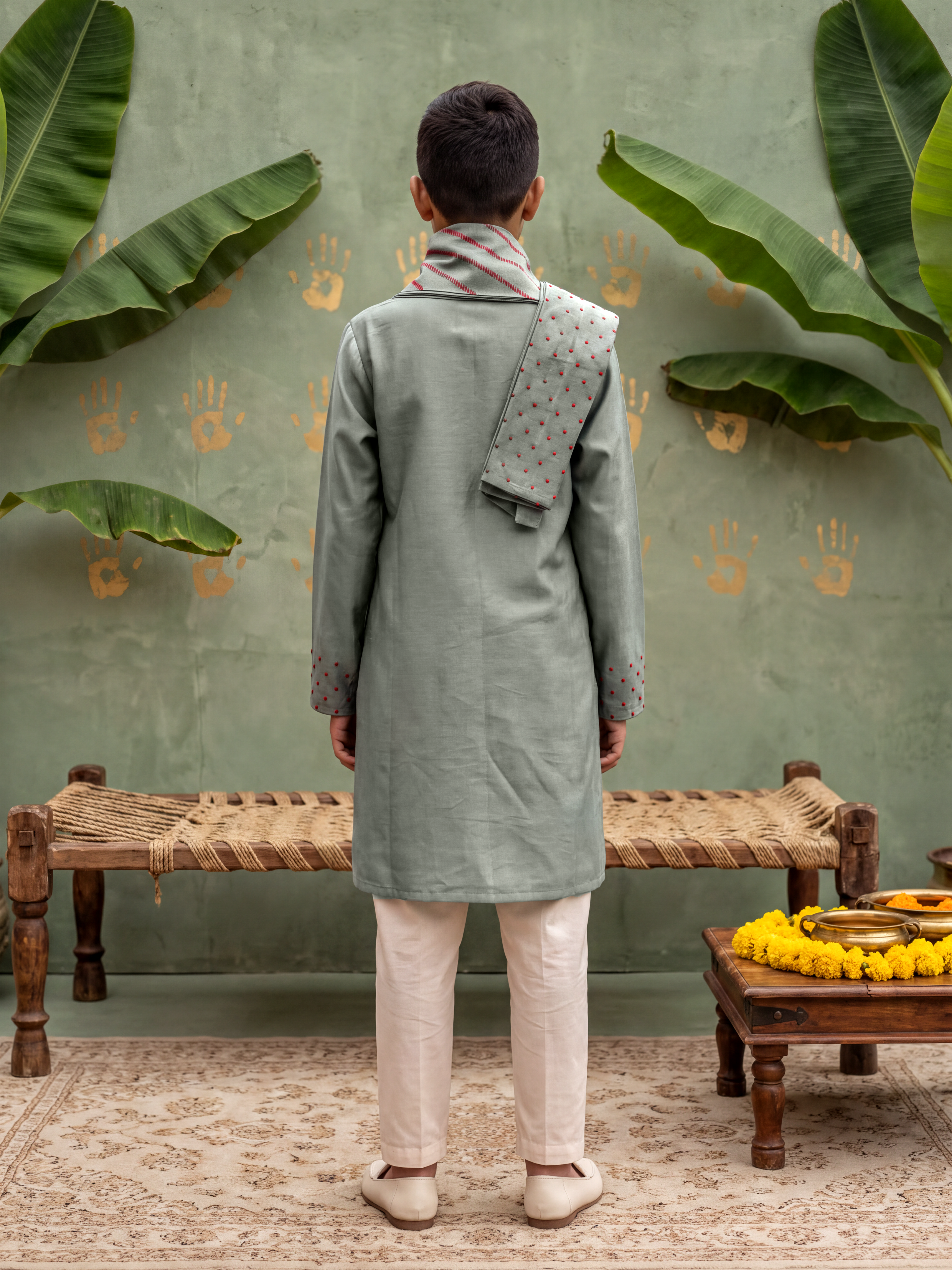 Drape Kurta Set Mint