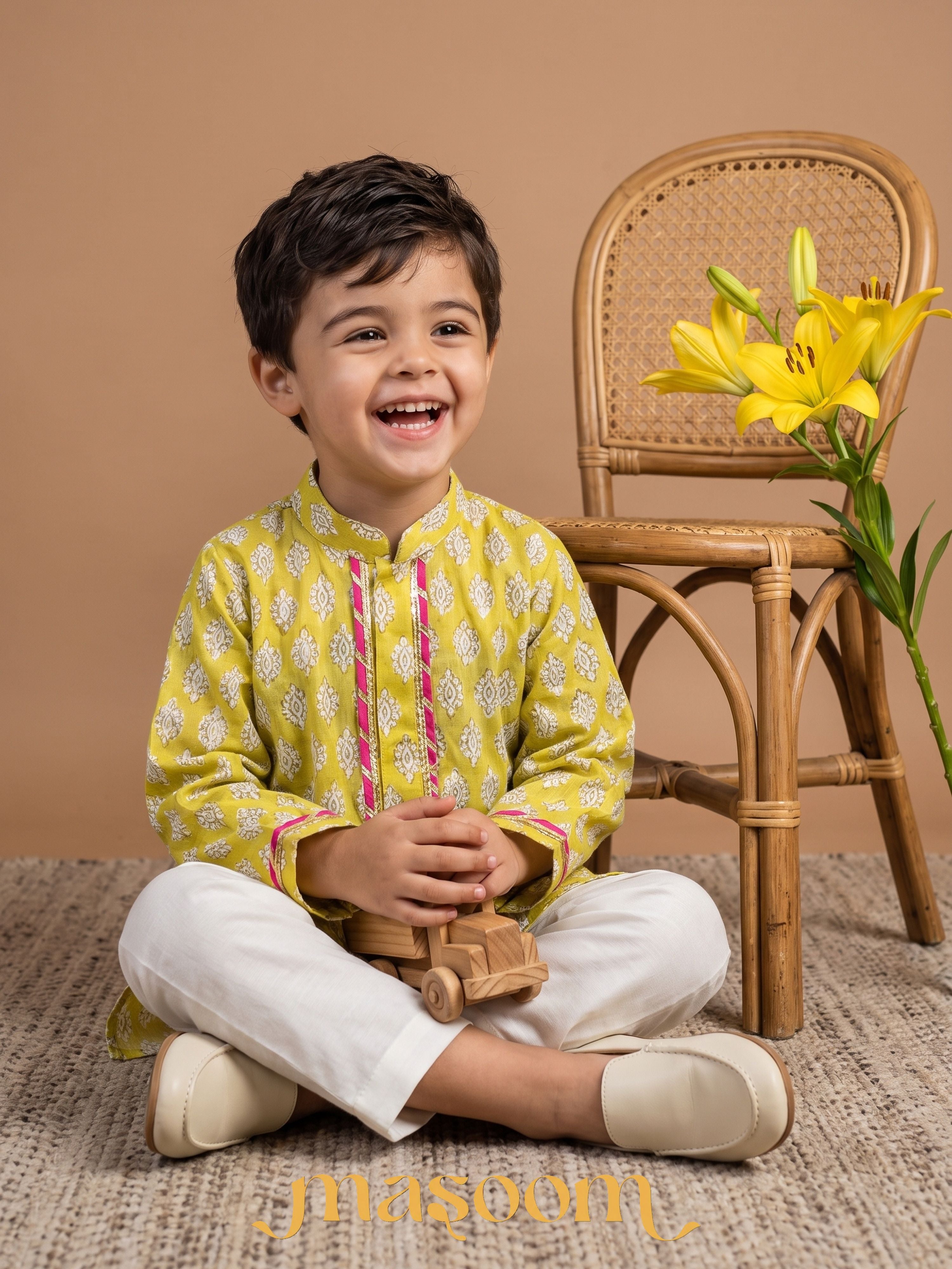 Kabir Lime Kurta Set