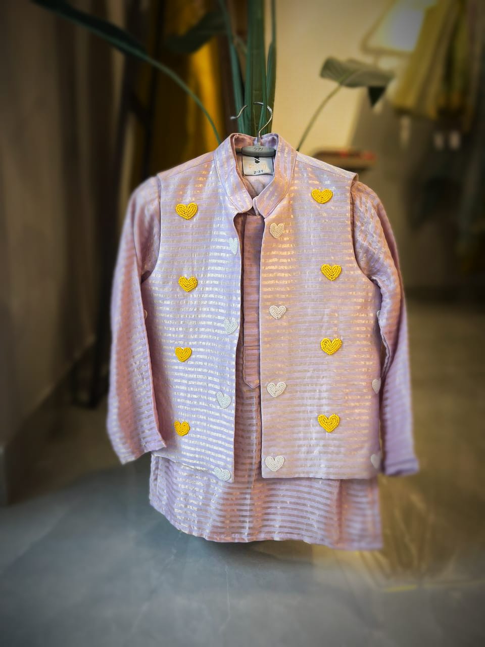 LAVENDER HEART JACKET KURTA SET