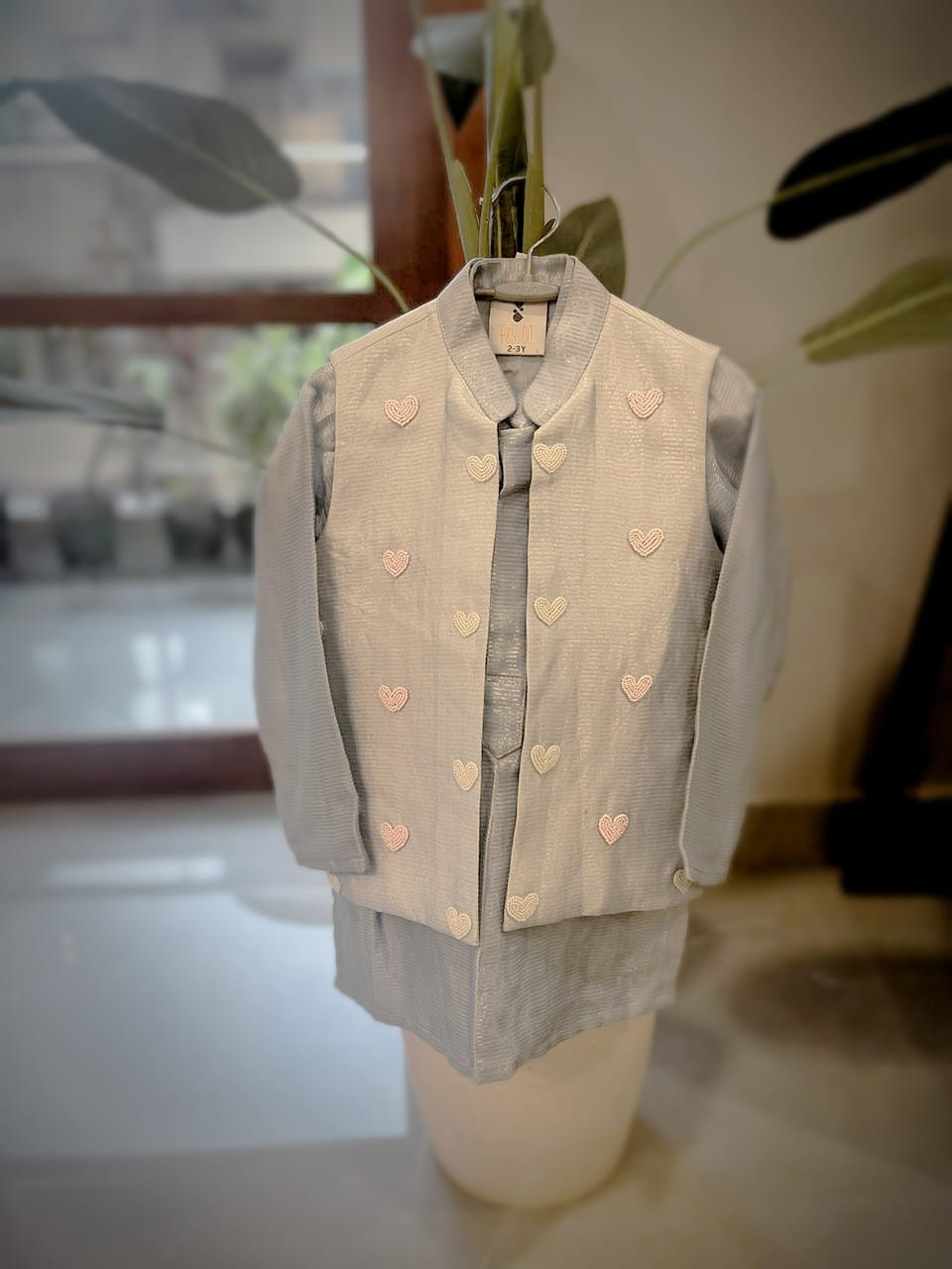 BLUE HEART JACKET KURTA WITH PANTS