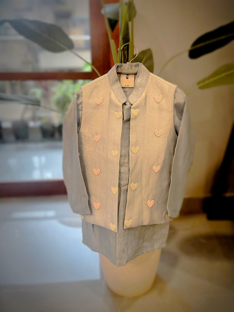 BLUE HEART JACKET KURTA WITH PANTS