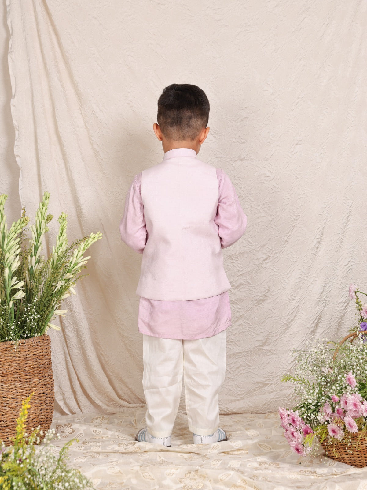 Lavender Cut Dana Worked Nehru Jacket Set