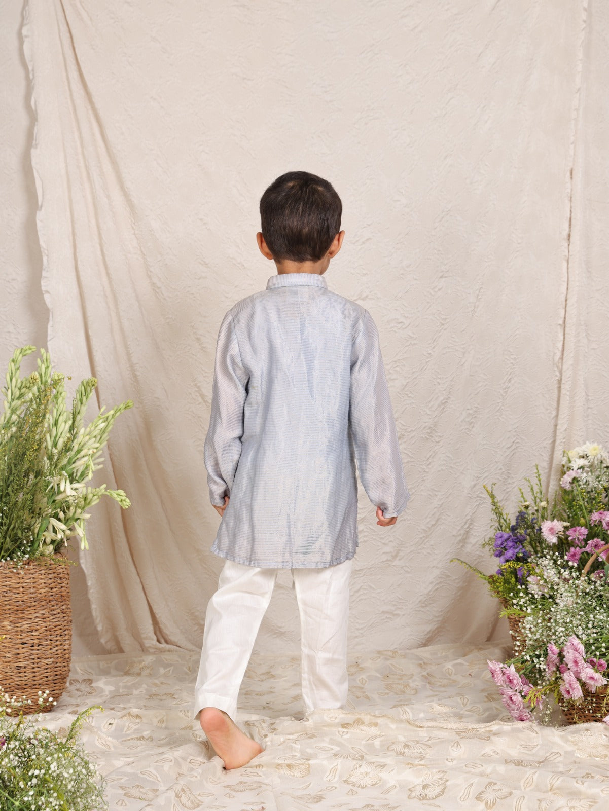 Powder Blue Heart Kurta and Pant