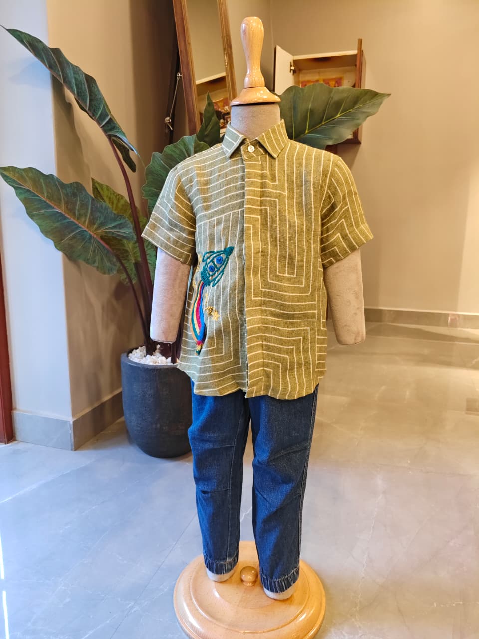 GREEN LINEN ROCKET SHIRT