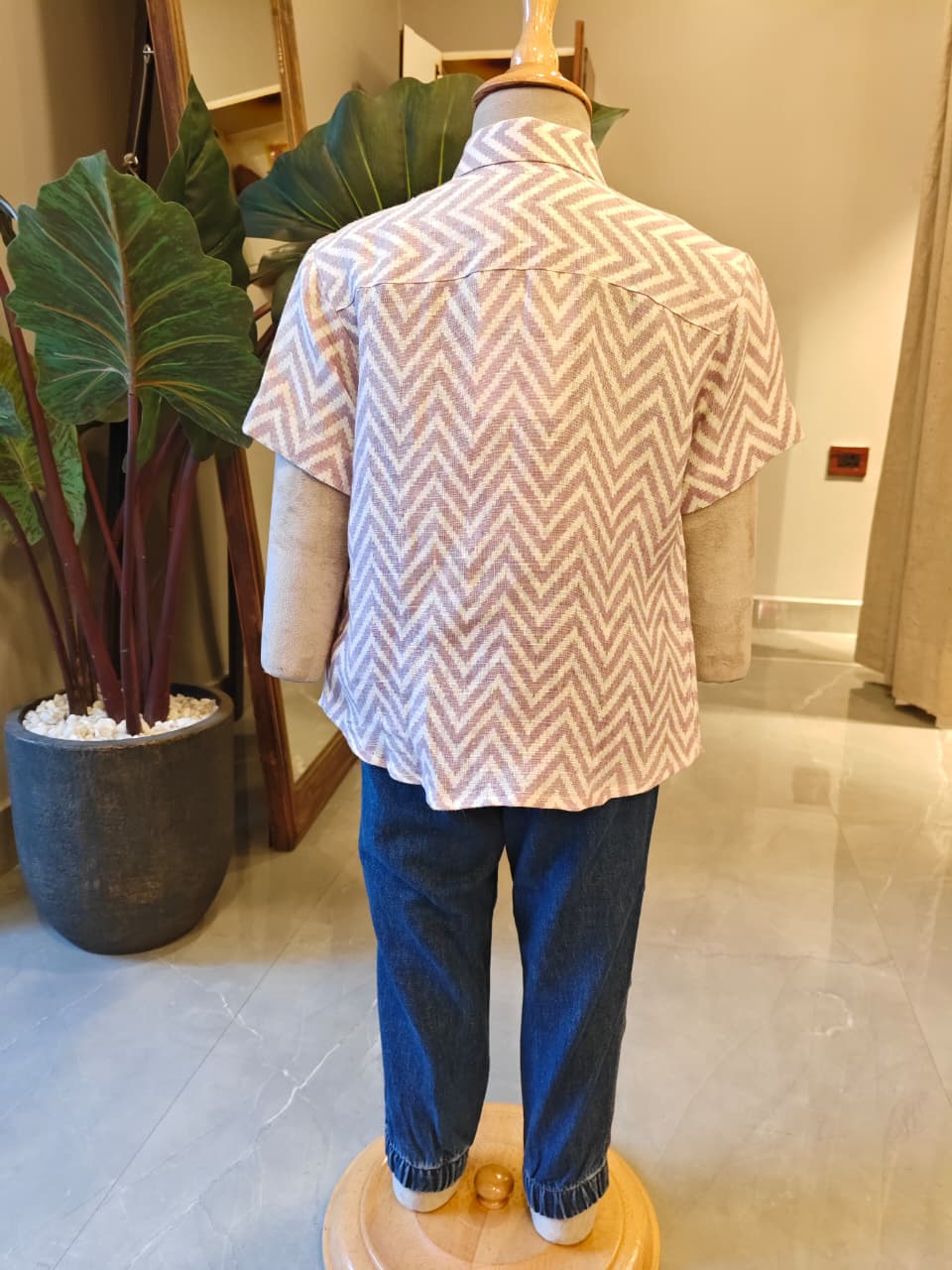LAVENDER LINEN CHEETAH SHIRT