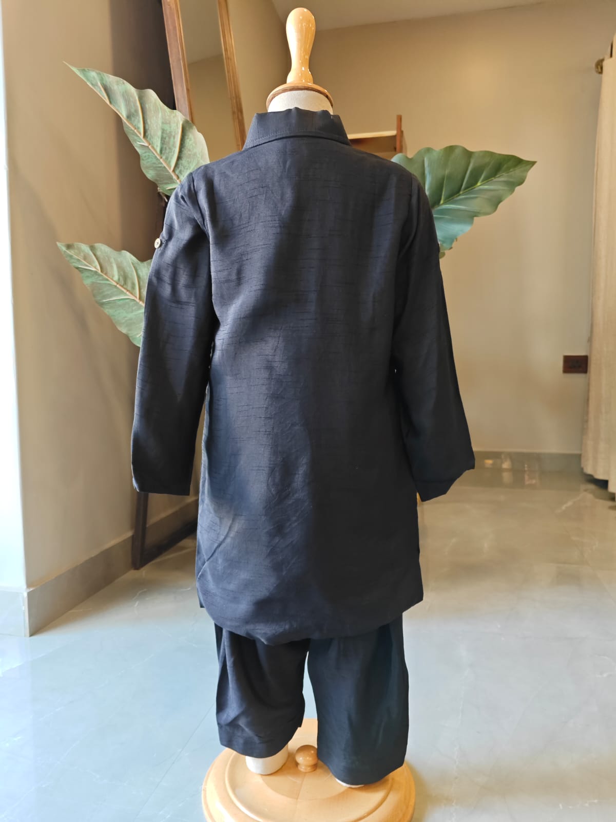 BLACK PATHANI KURTA AND PANT