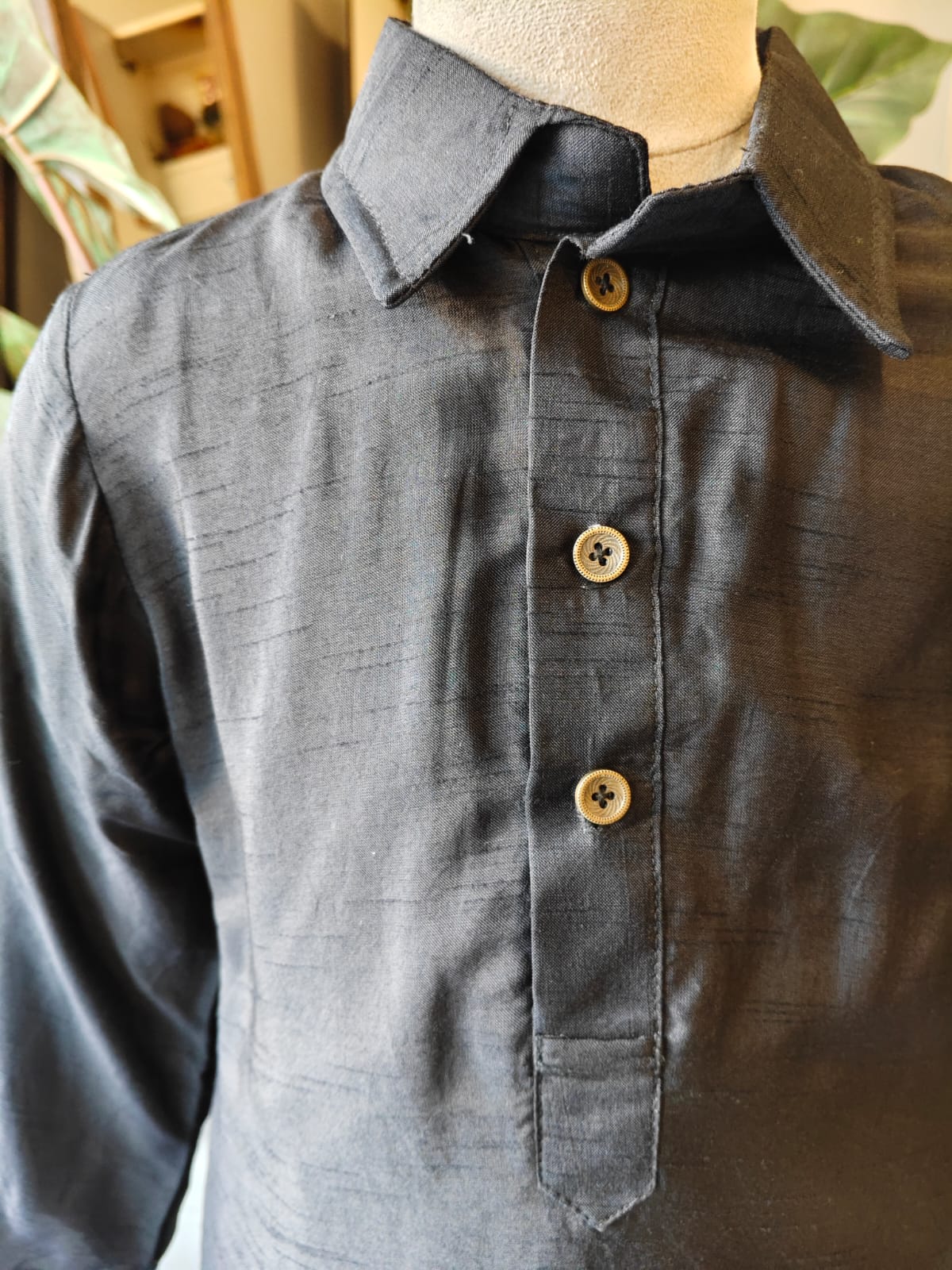 BLACK PATHANI KURTA AND PANT