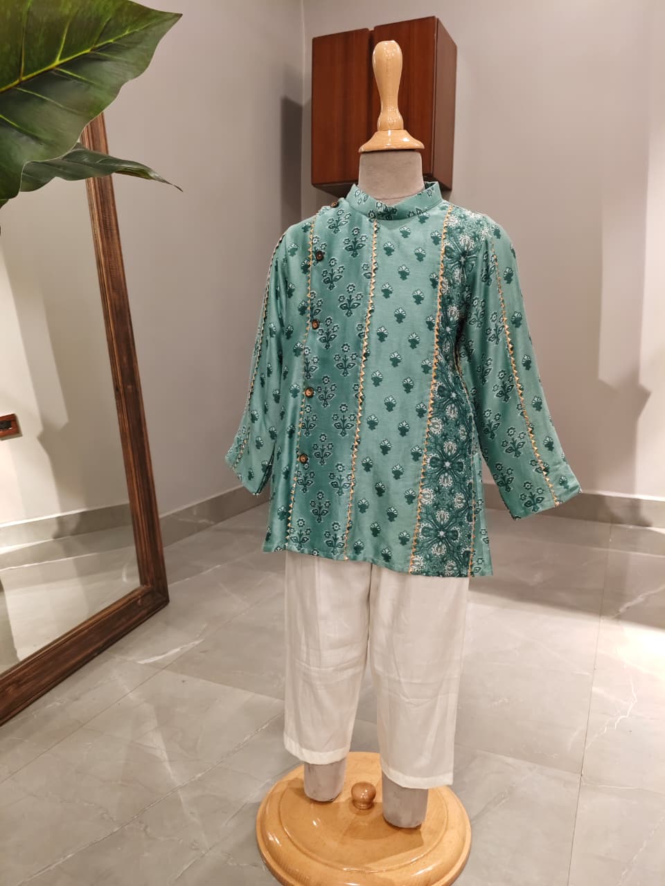 Green Kurta and Pant for 2 Years Old