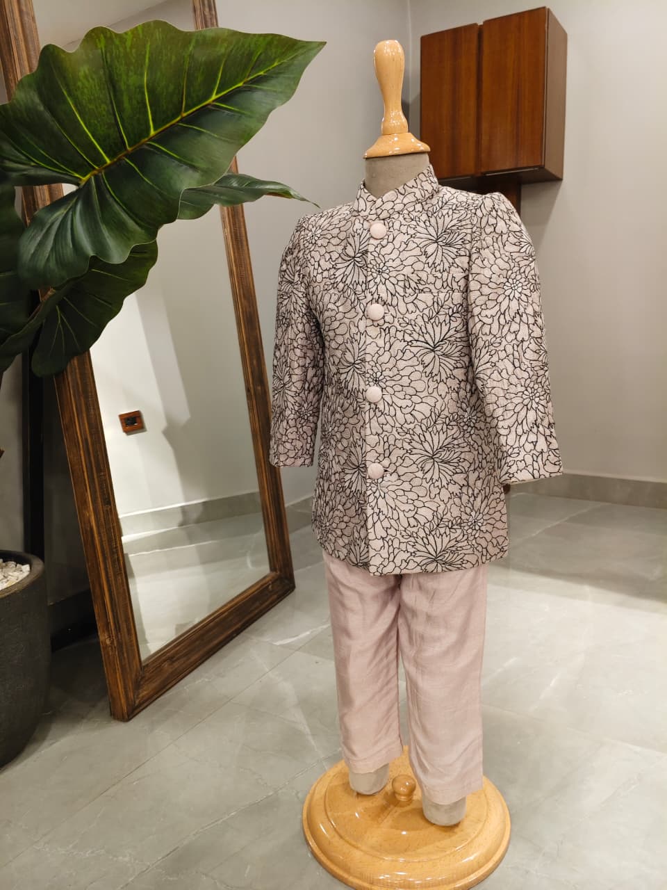 Lavender Thread Sherwani for 2 Years Old