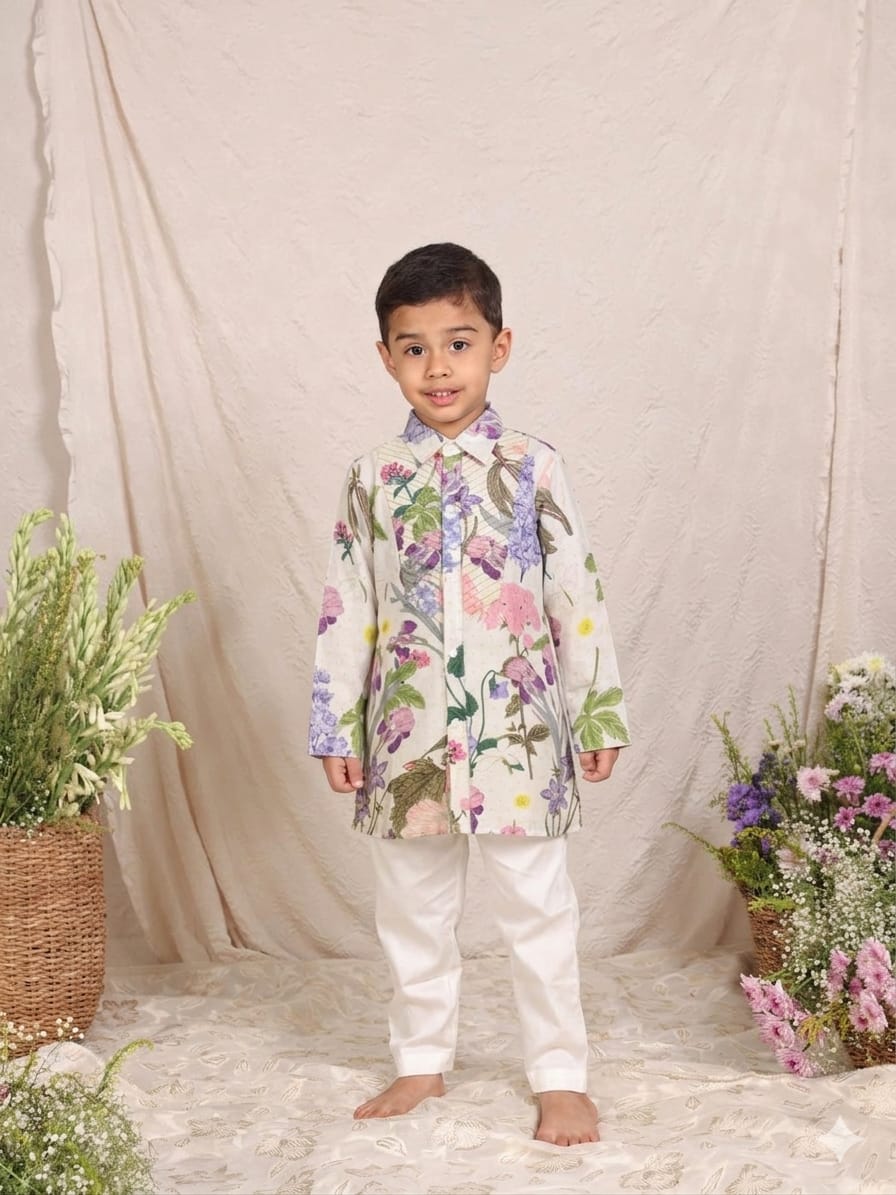 Floral Printed Thread Anchored Kurta and Pant