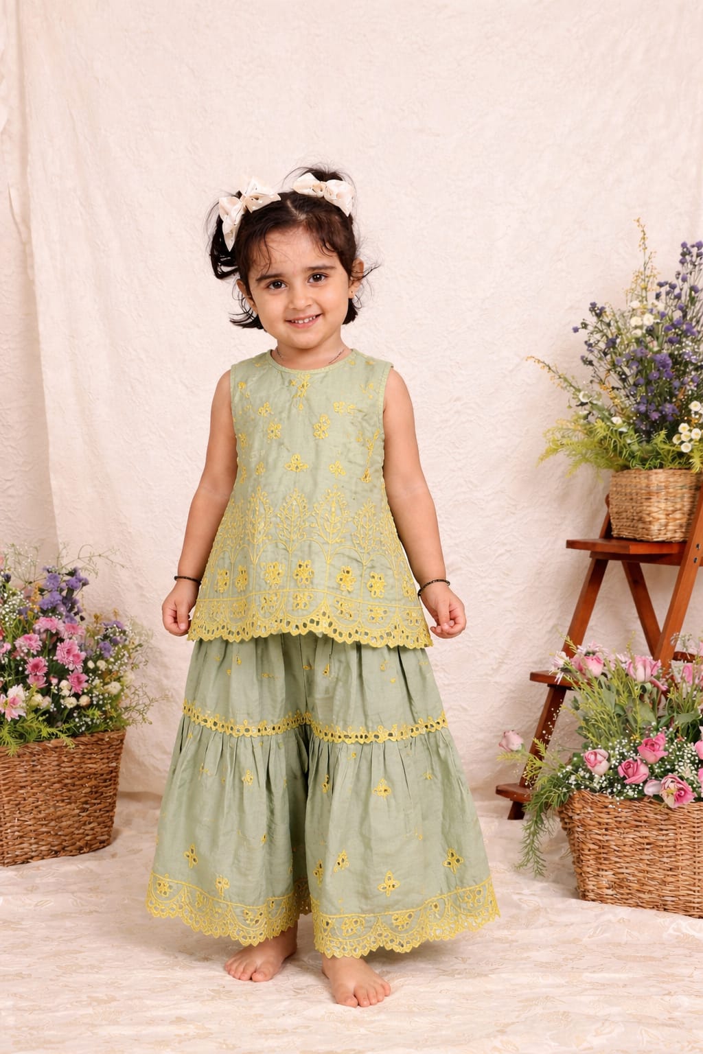 MINT MIRROR KURTA SHARARA