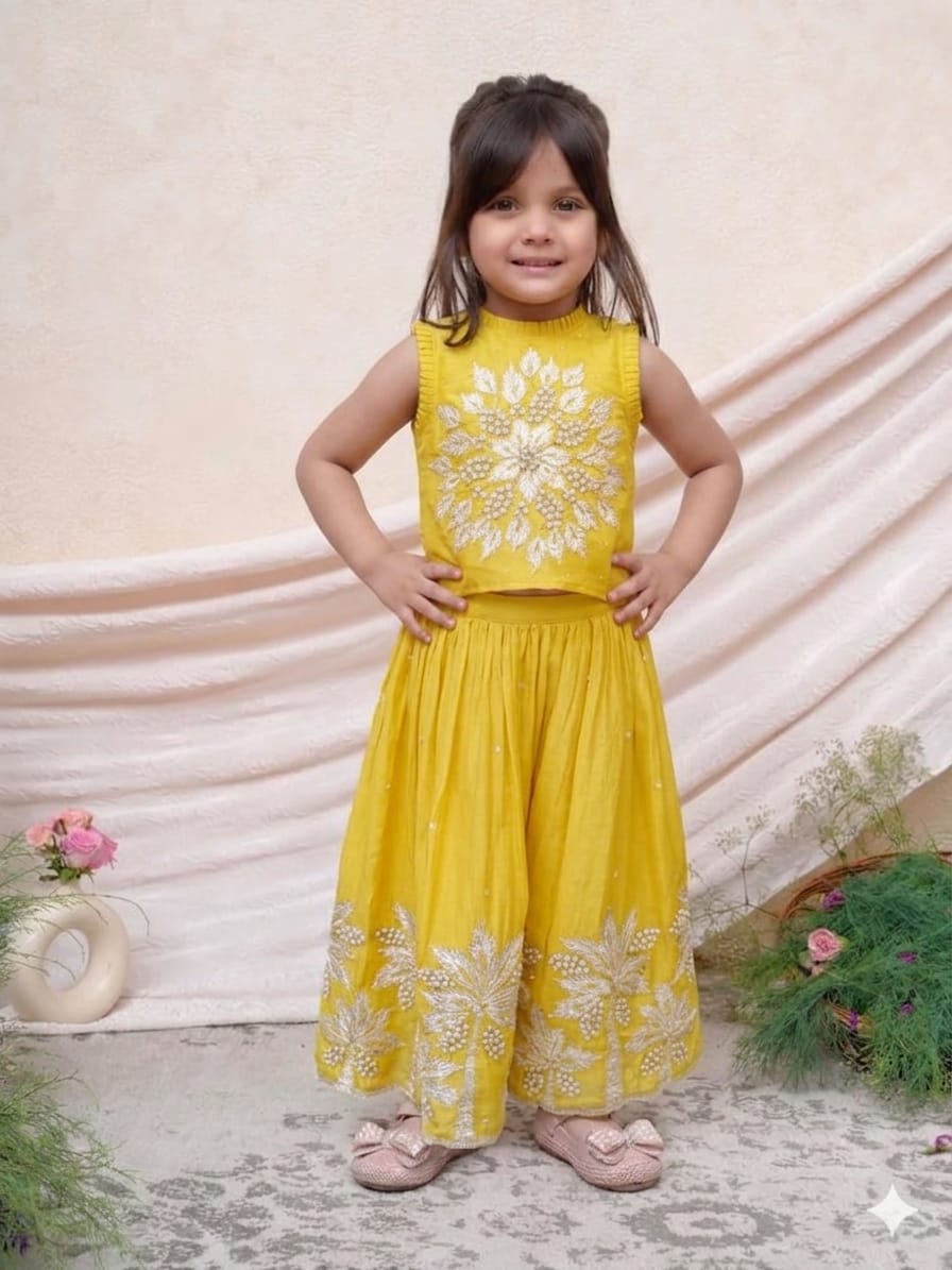 YELLOW COCONUT TOP & PANT for 4 Years Old
