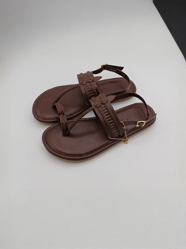 Brown Kolahpuri Slipper For Boys