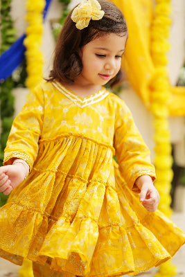 Lotus Brocade Embroidered Flared Peplum And Pant