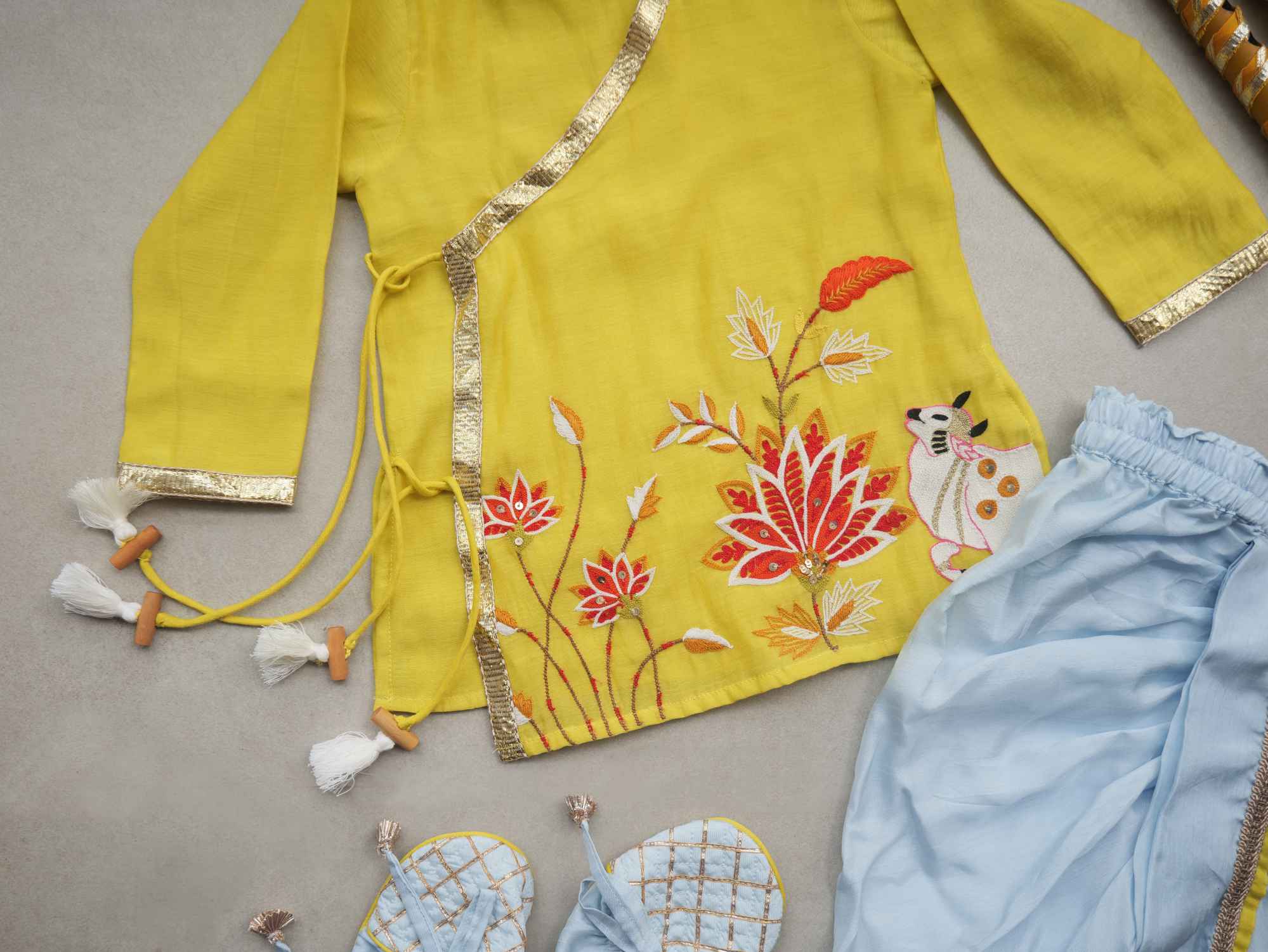 Cow Embroidered Jamna Set - P&S Company