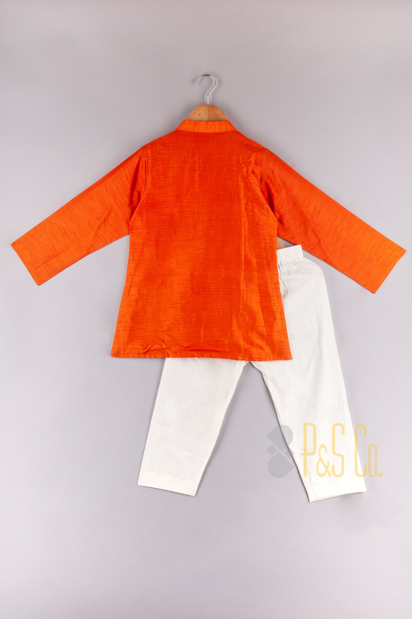 Orange Mirror Work Kurta Pyjama - P&S Company